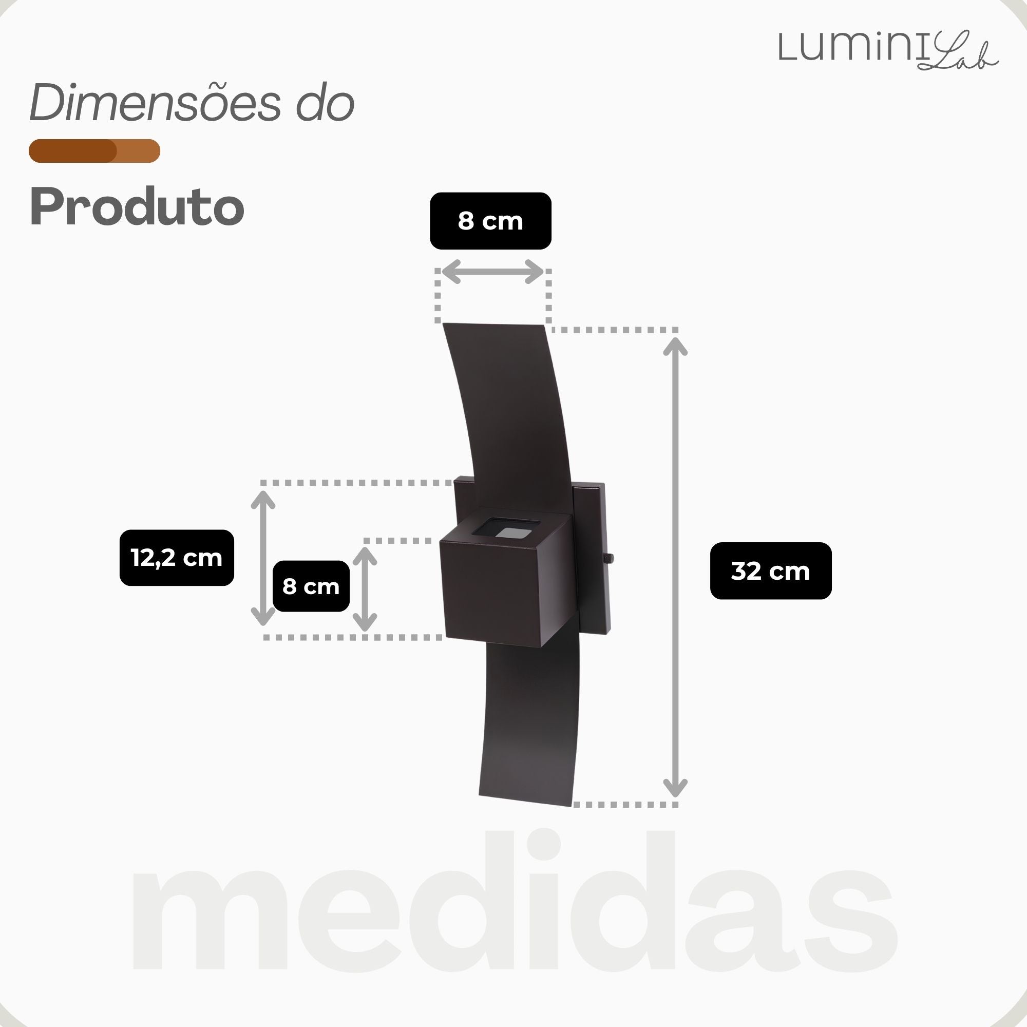 Arandela Box com Aba Aluminio 2 Fachos Parede 1 Luz G9 Bivolt Lumini Lab