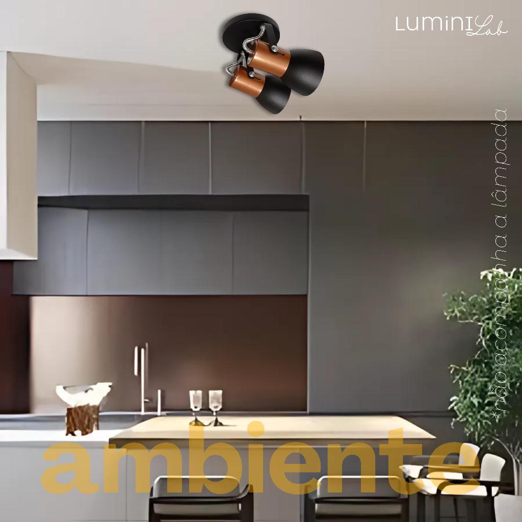 Spot Cone Aluminio 2 Lâmpadas E27 Lumini Lab