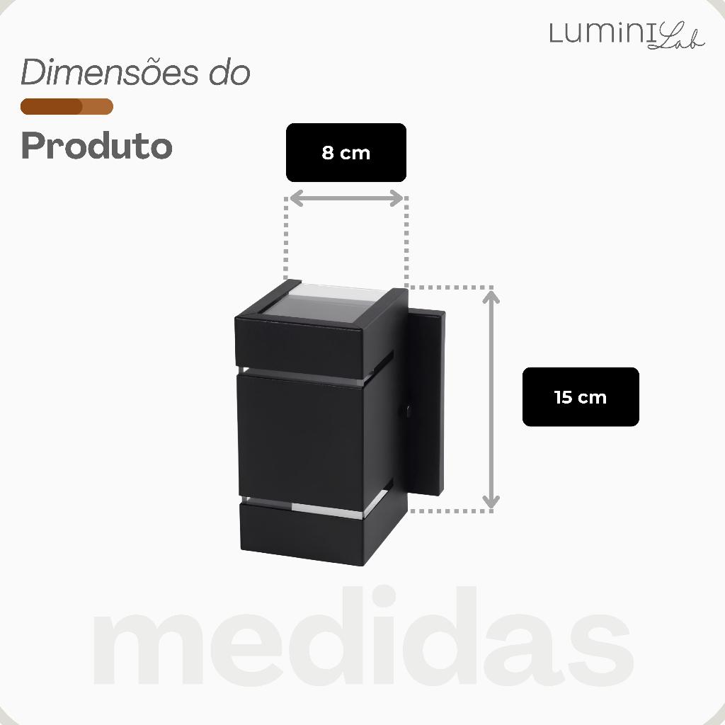 Arandela Catarina Aluminio 2 Fachos 2 Frisos Parede G9 1 Luz Lumini Lab