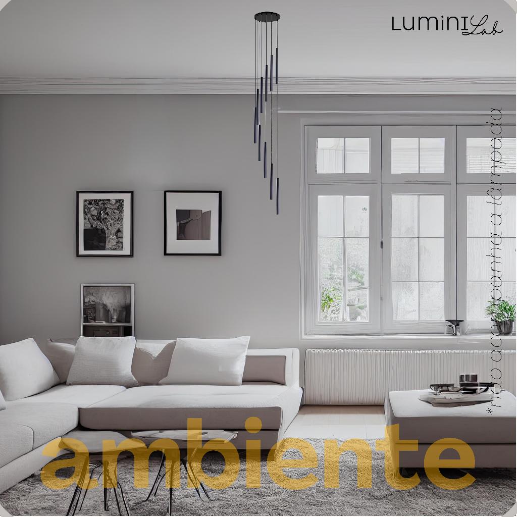 Pendente Arcana Aluminio Teto Cabo 1 metro 10 Luzes GU10 Bivolt Lumini Lab