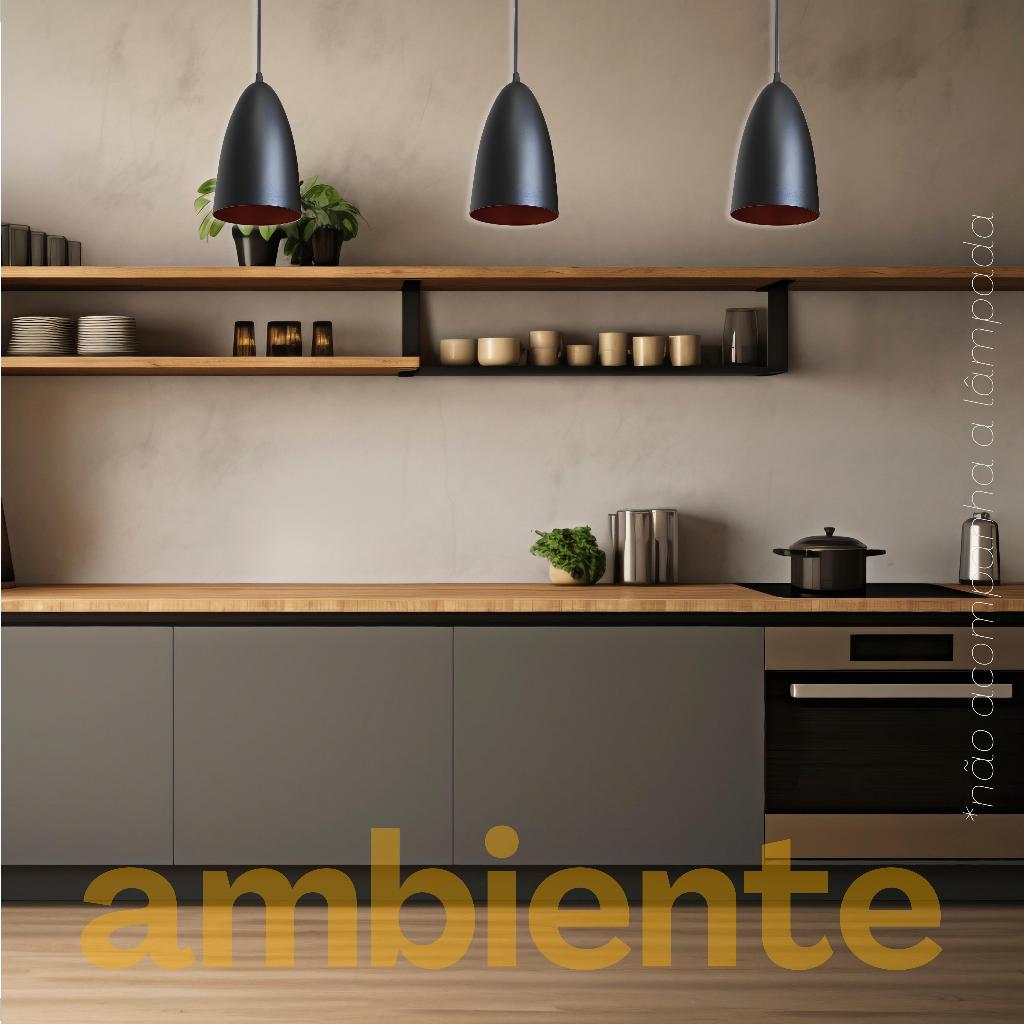 Pendente Bala Aluminio Teto E27 1 Luz Lumini Lab