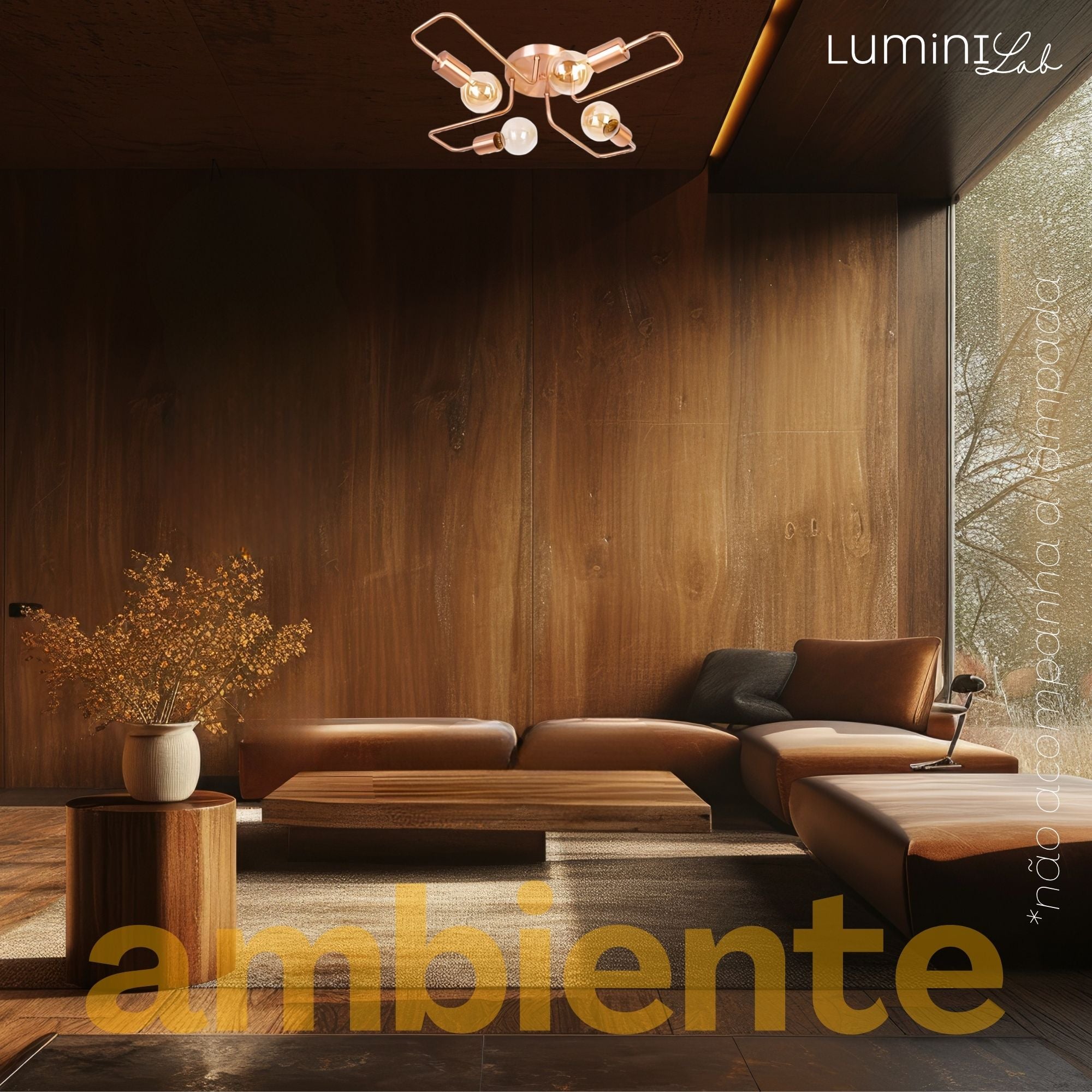 Plafon Tanger Aluminio Teto E27 4 Luzes Lumini Lab