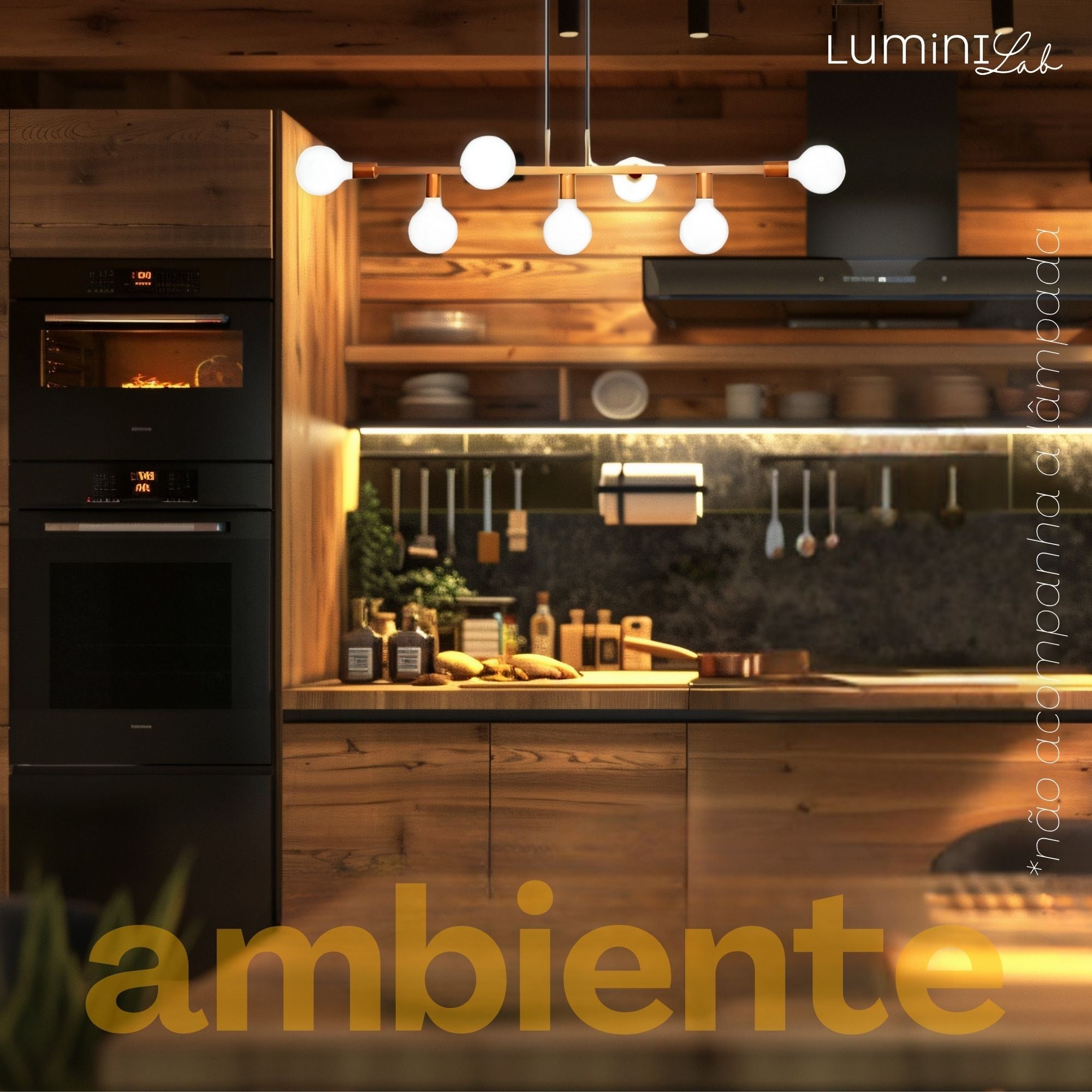 Pendente Rubis Aluminio Teto E27 7 Luzes Lumini Lab