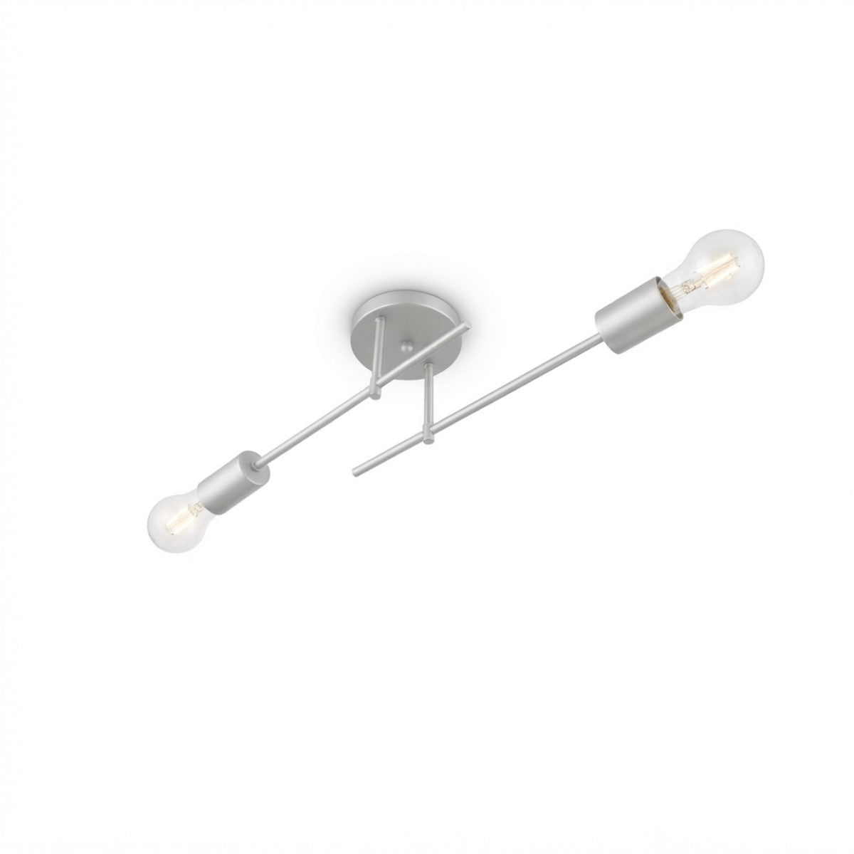 Plafon Naviano Aluminio Teto E27 2 Luzes Lumini Lab