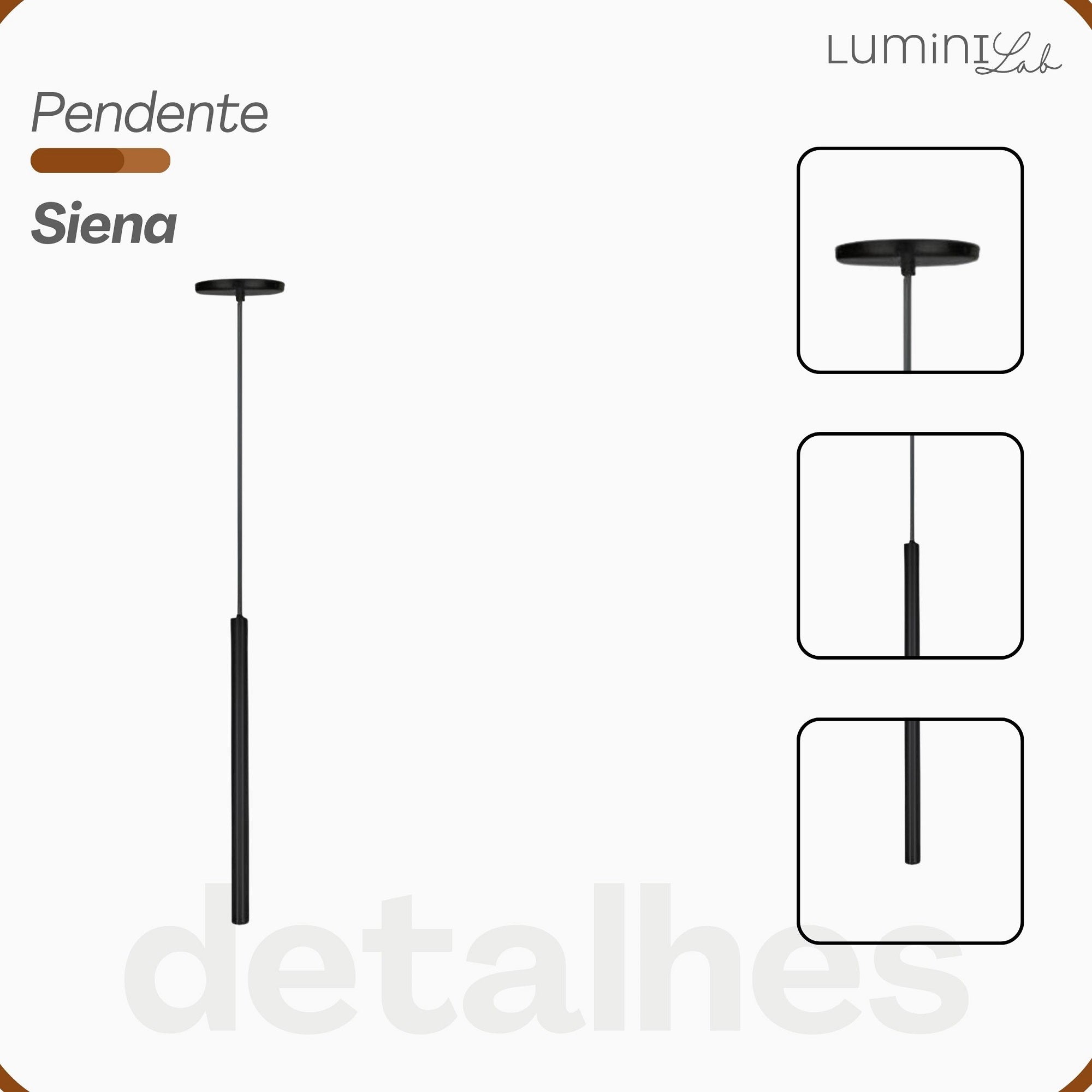 Pendente Siena 40 Aluminio Teto GU10 1 Luz Lumini Lab