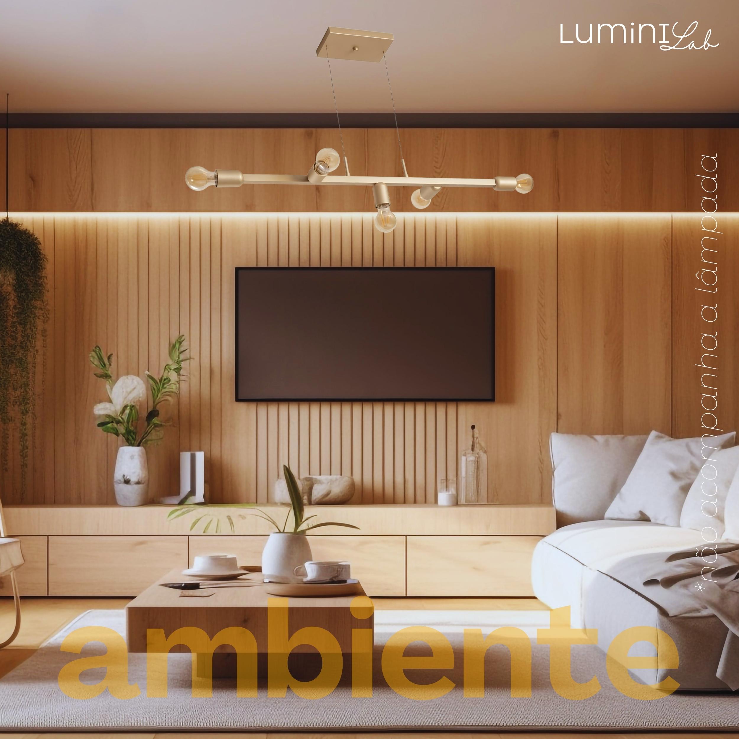 Pendente Tazza Aluminio Teto E27 5 Luzes Lumini Lab
