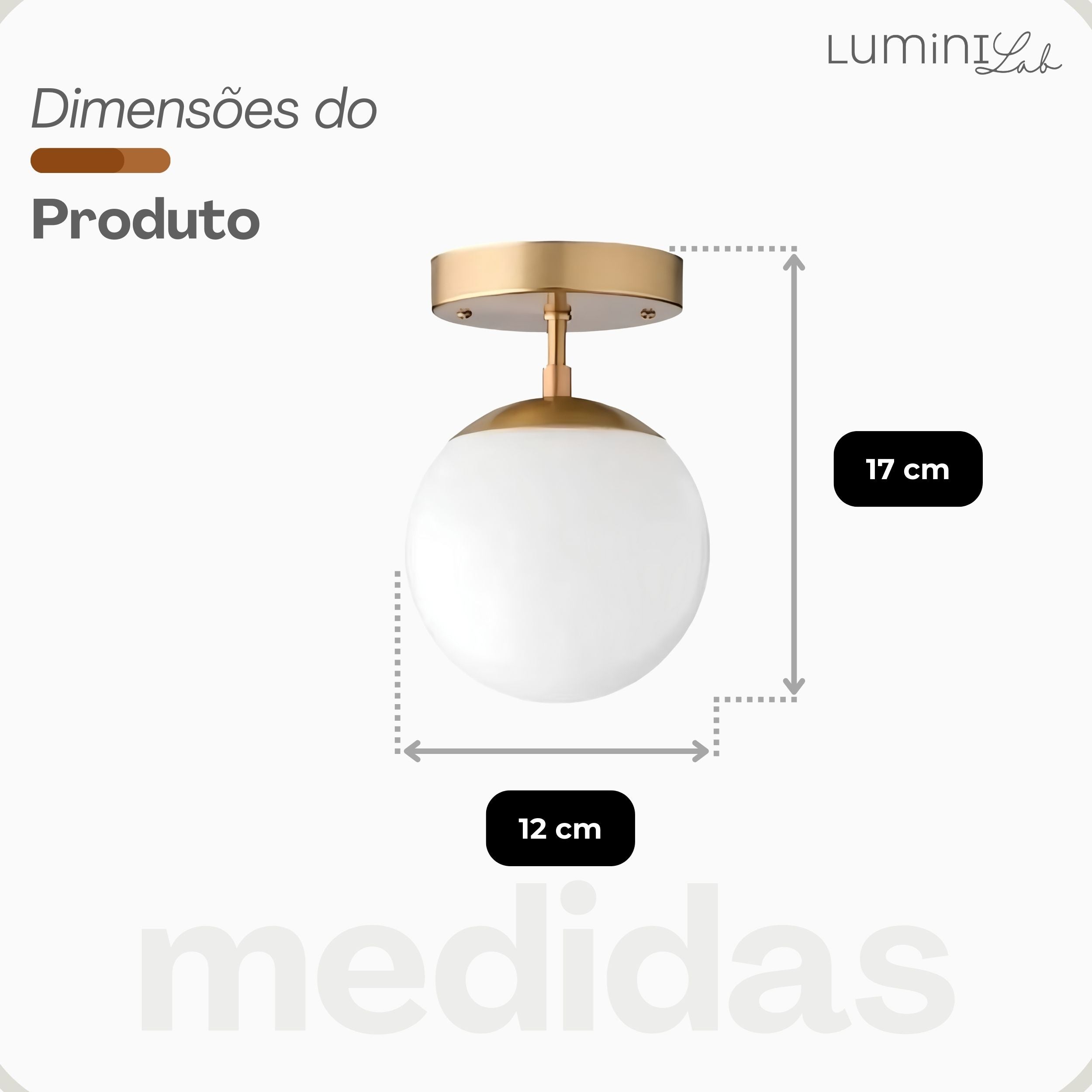 Plafon Jabuticaba Aluminio Teto 1 Luz E27 D15 Bivolt Lumini Lab