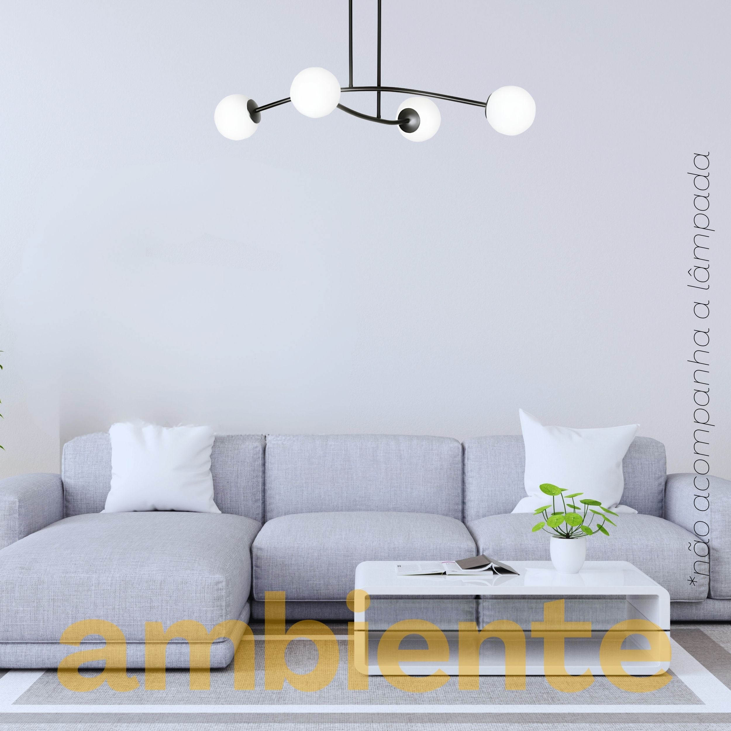 Plafon Halldor Aluminio Teto 4 Luzes G9 D12 Bivolt Lumini Lab