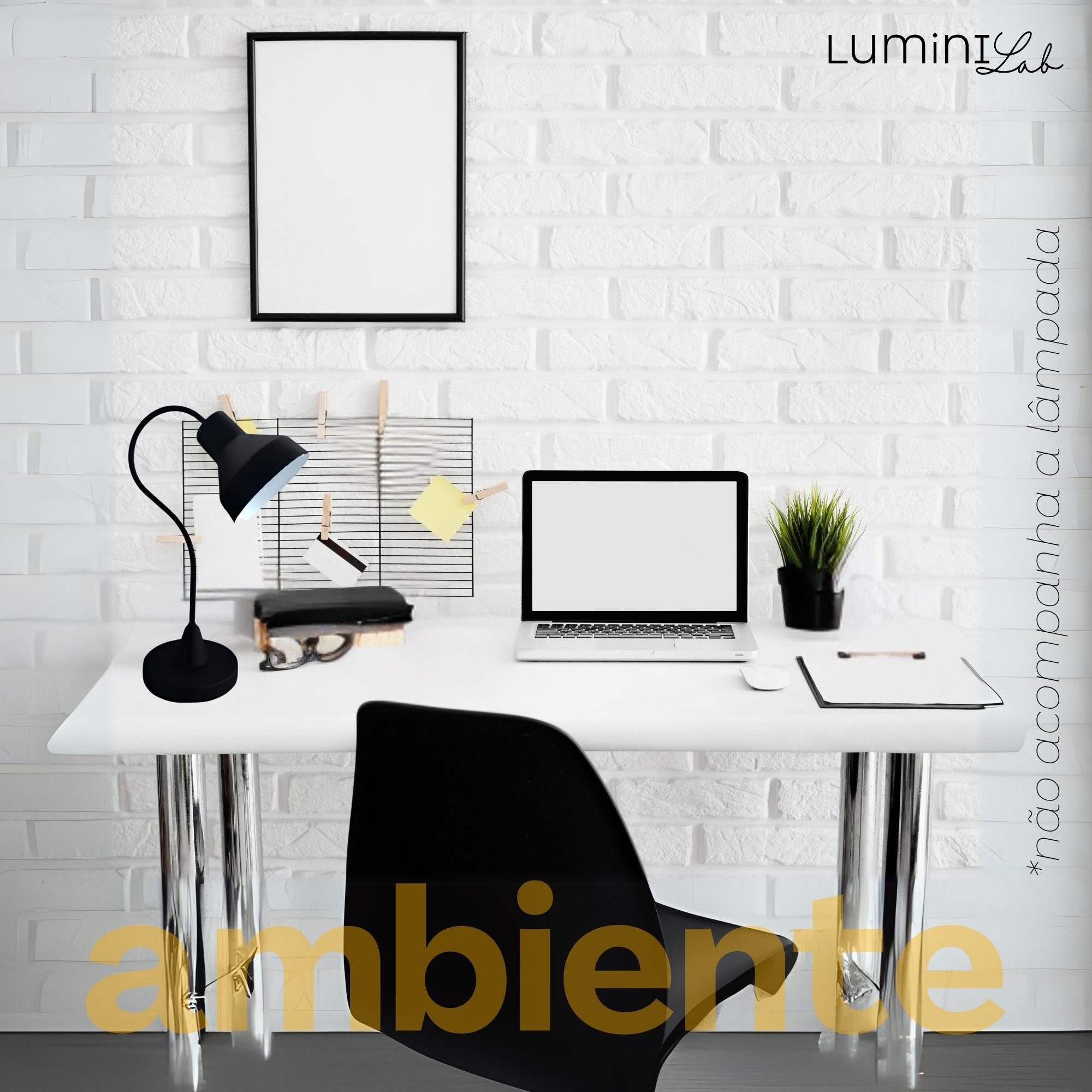 Luminaria de Mesa Viena Aluminio E27 1 Luz Fixa Lumini Lab