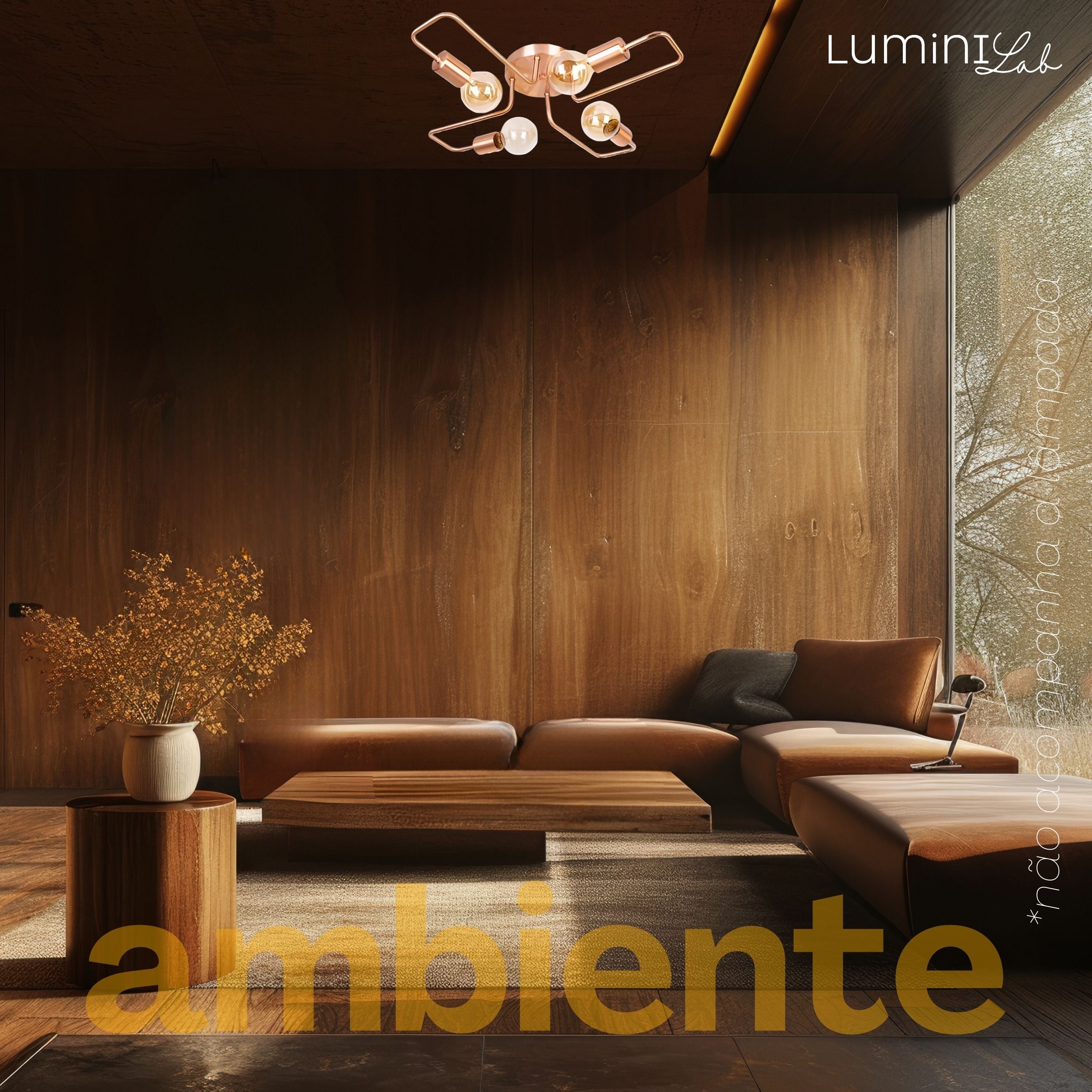 Plafon Tanger Aluminio Teto E27 4 Luzes Lumini Lab