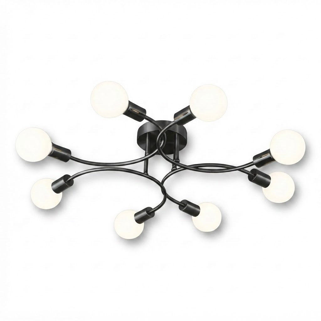 Plafon Max Aluminio Teto E27 8 Luzes Lumini Lab