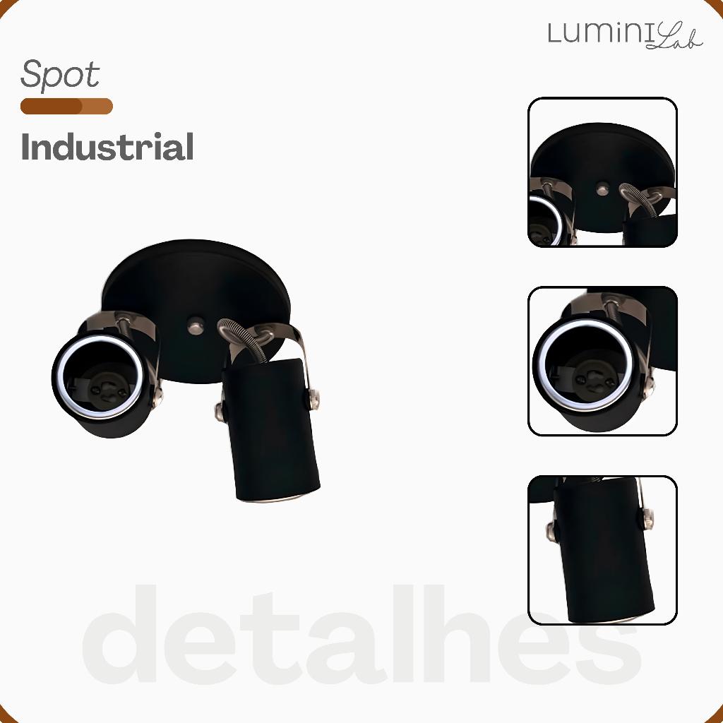 Spot Moderno Aluminio Teto 2 Luzes GU10 Bivolt Lumini Lab