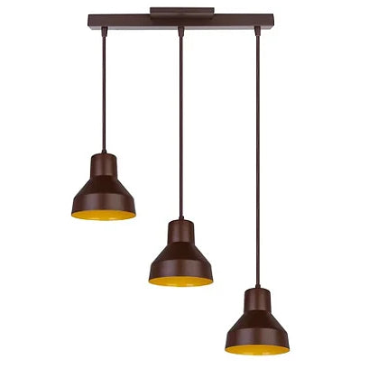 Pendente Sino Aluminio Teto E27 3 Luzes Lumini Lab