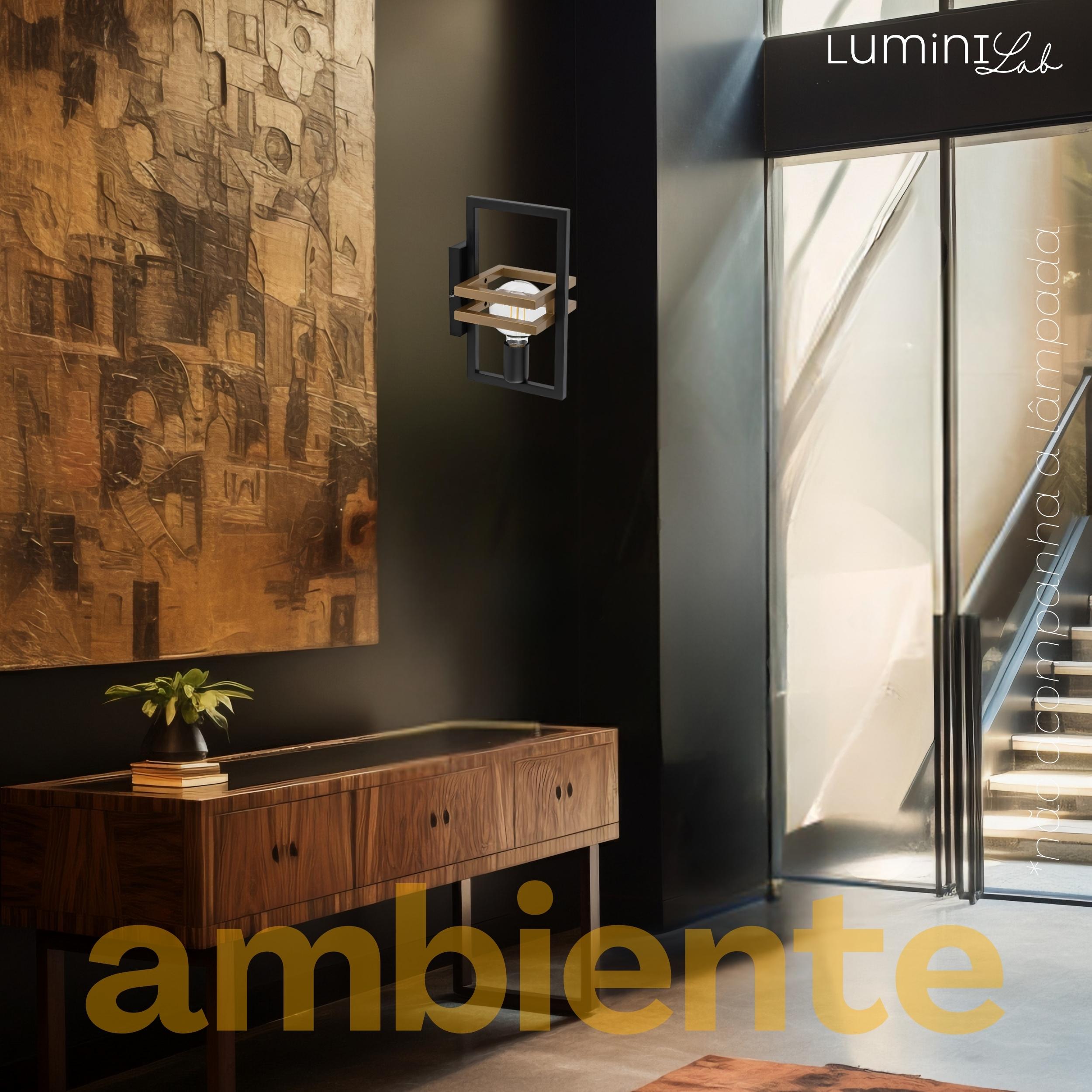 Arandela Moldura Aluminio Parede 1 Luz E27 Bivolt Lumini Lab