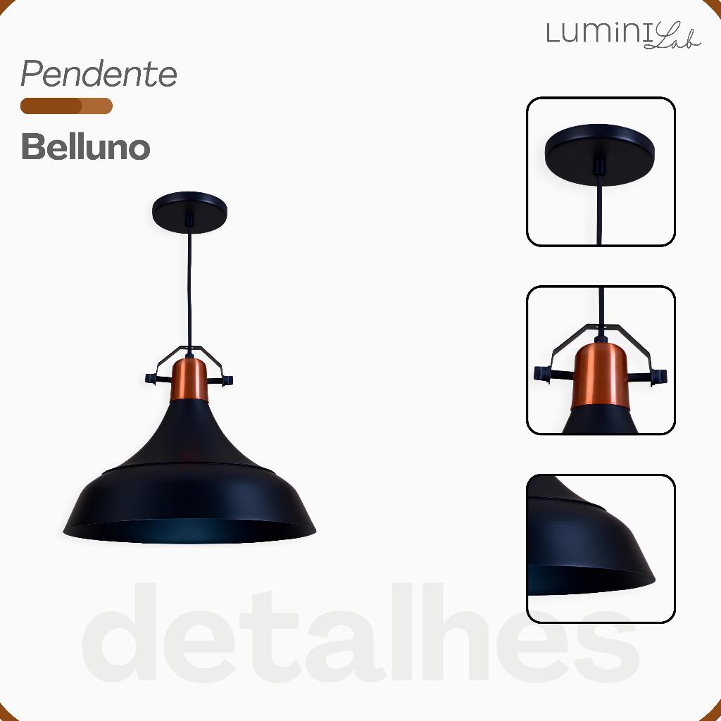 Pendente Vintage Retro Aluminio Teto E27 1 Luz Lumini Lab