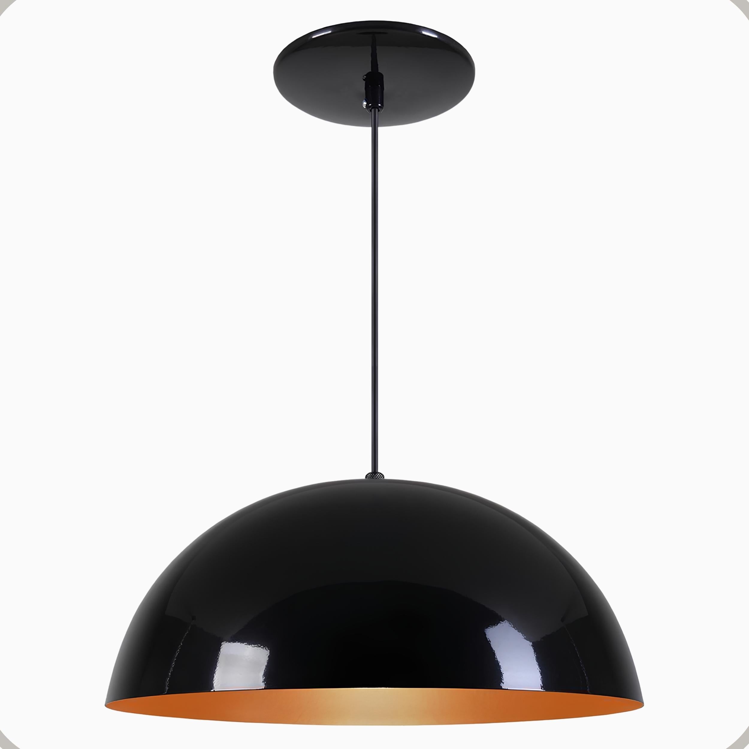 Pendente Meia Lua 48 cm Aluminio Teto E27 1 Luz Lumini Lab