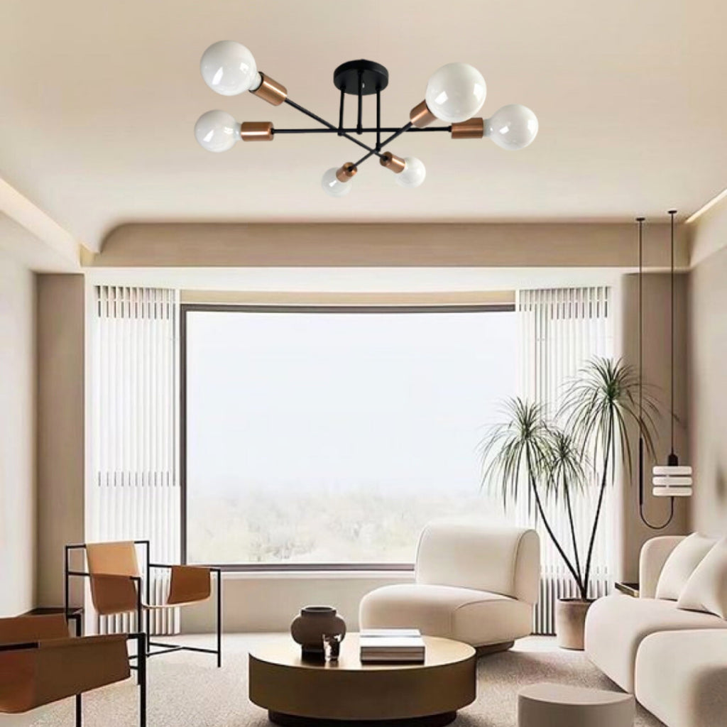 Plafon Premio Aluminio Teto E27 6 Luzes Lumini Lab