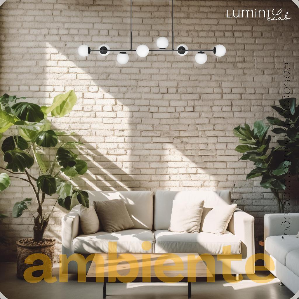 Pendente Bahrein Aluminio D12 Teto G9 8 Luzes Lumini Lab