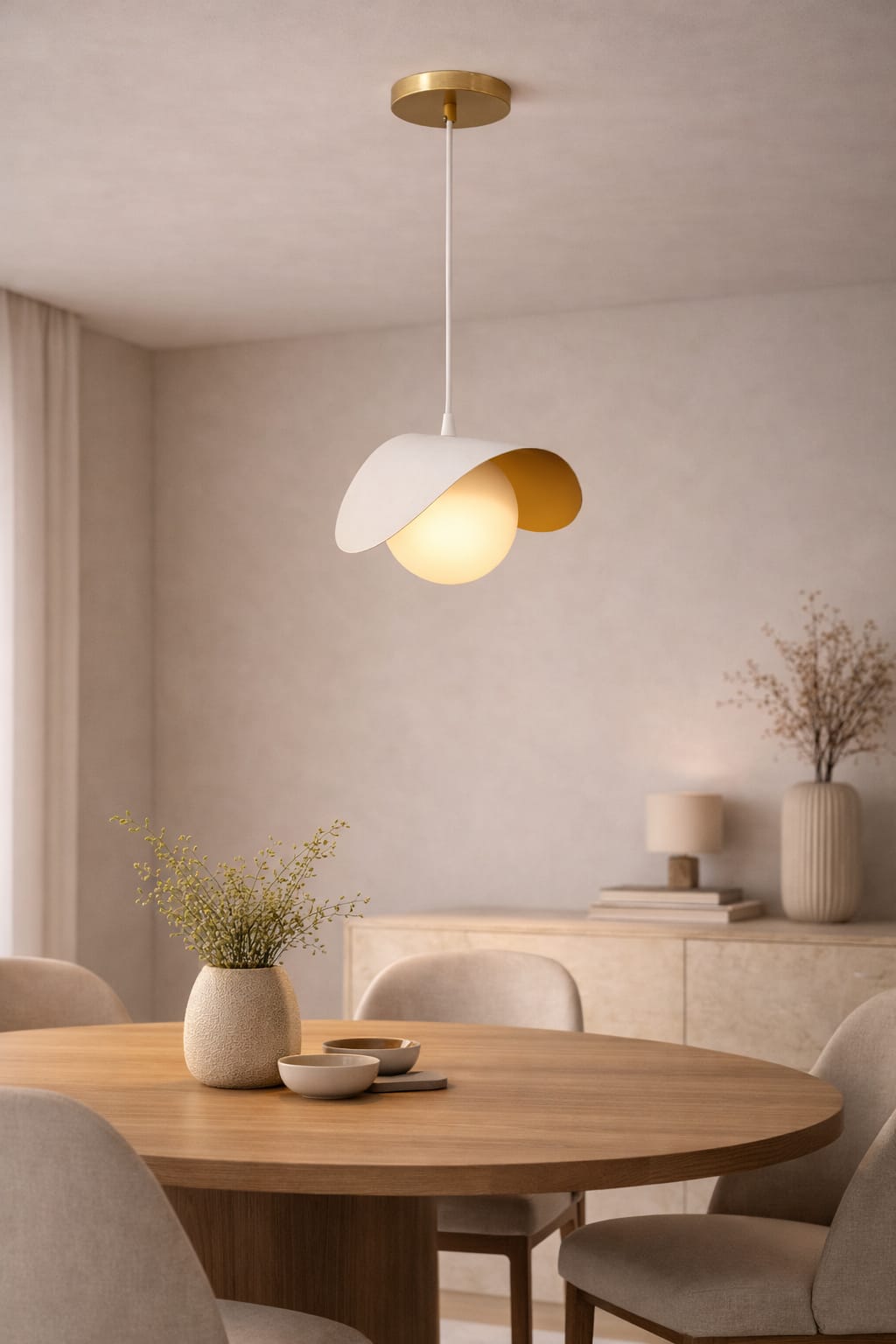 Pendente Auris Aluminio Teto Cabo 1 metro 1 Luz E27 D15 Bivolt Lumini Lab