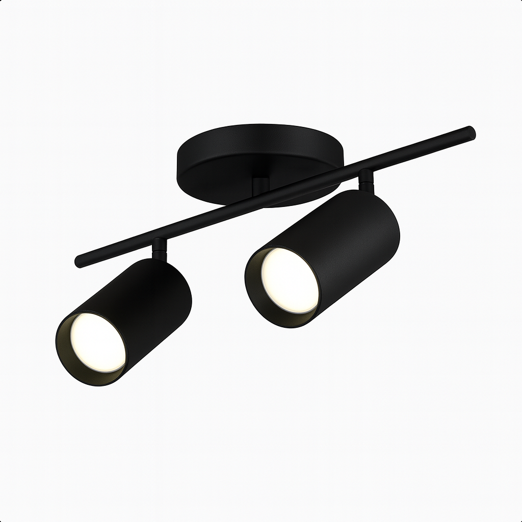 Spot Trilho Industrial Aluminio Teto 2 Luzes GU10 Bivolt Lumini Lab