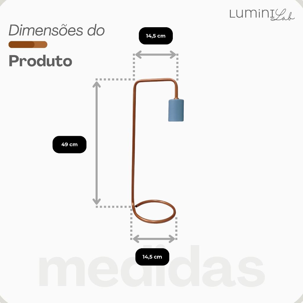 Luminaria de Mesa Forca Aluminio E27 1 Luz Fixa Lumini Lab