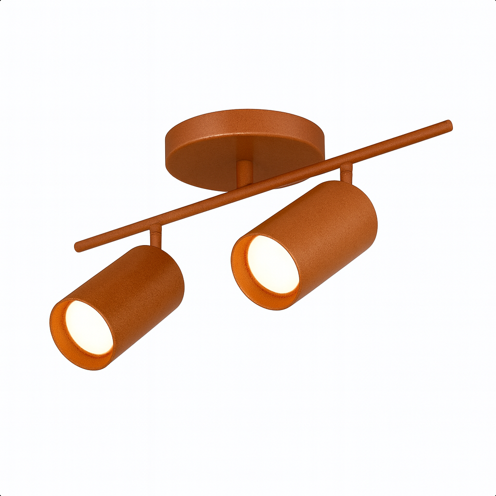 Spot Trilho Industrial Aluminio Teto 2 Luzes GU10 Bivolt Lumini Lab