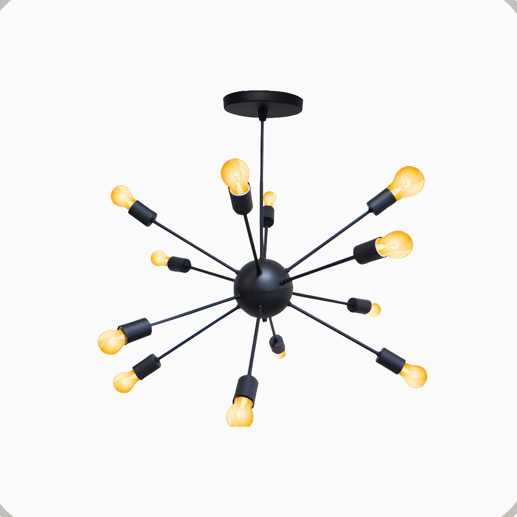 Pendente Sputnik Aluminio Teto E27 12 Luzes Lumini Lab