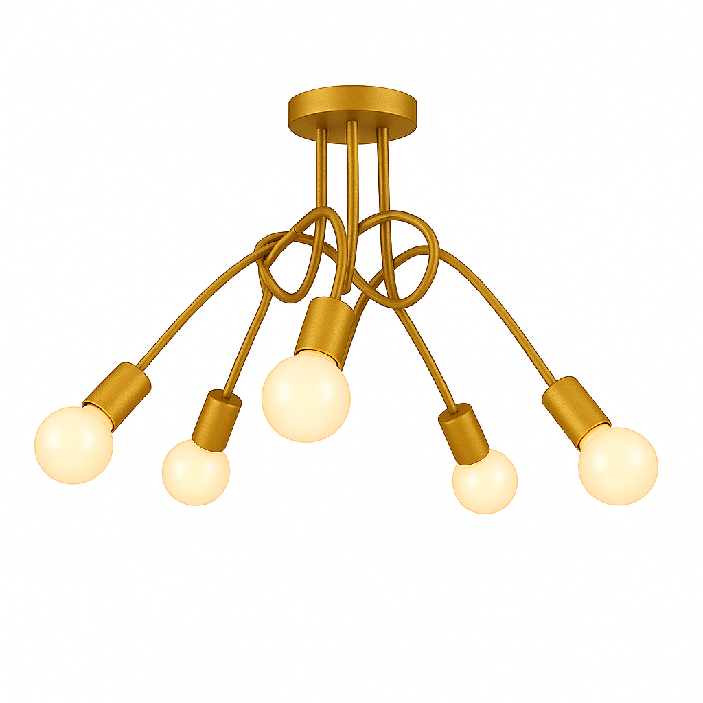 Plafon Laço Aluminio Teto E27 5 Luzes Lumini Lab