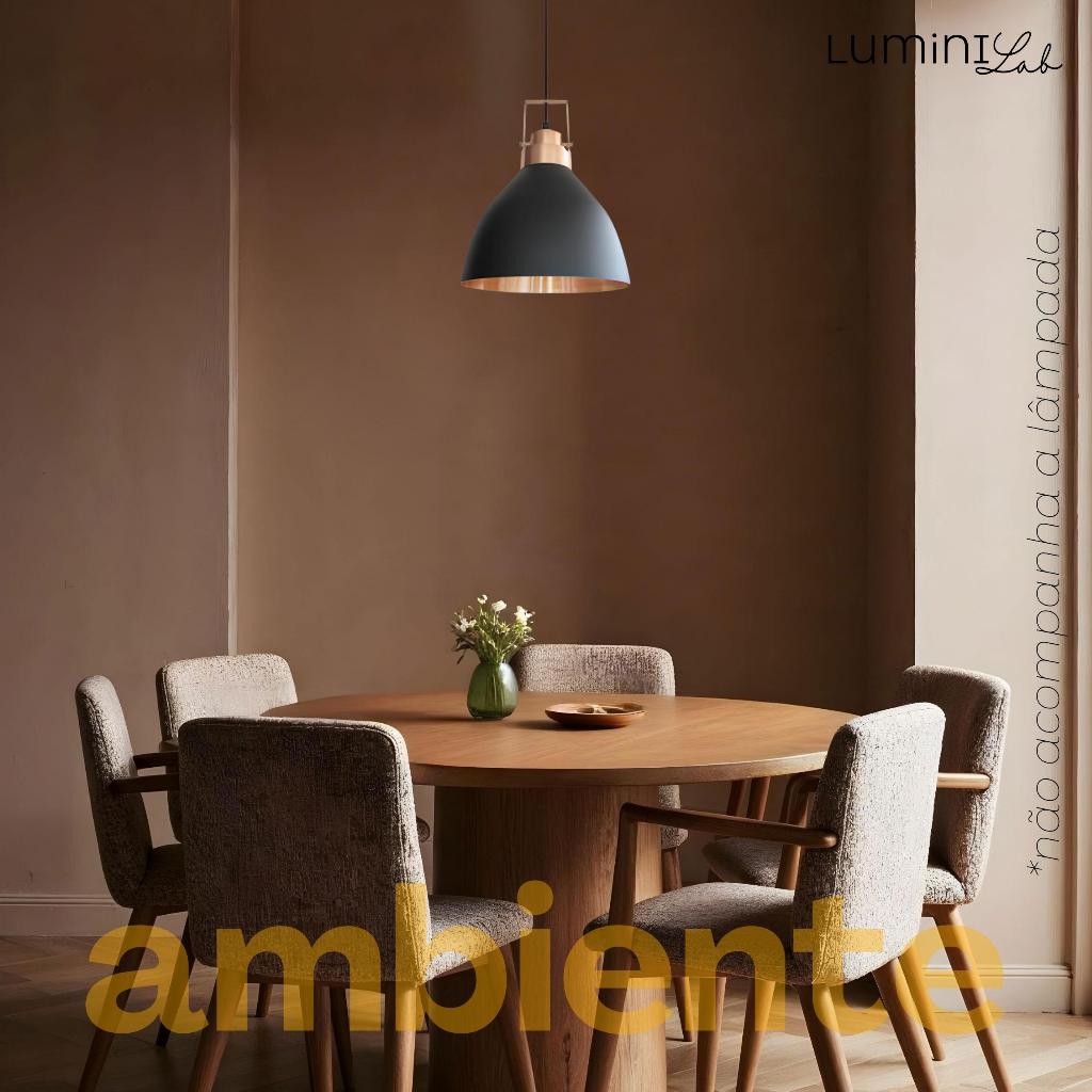Pendente Aveiro 400 Aluminio Teto E27 1 Luz Lumini Lab