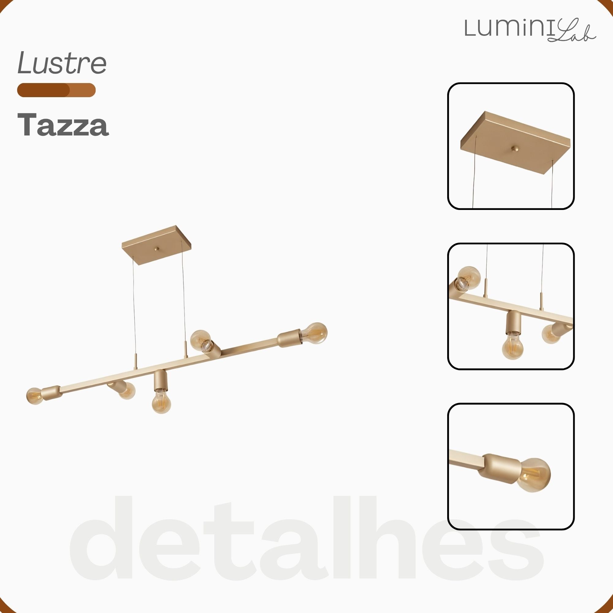Pendente Tazza Aluminio Teto E27 5 Luzes Lumini Lab