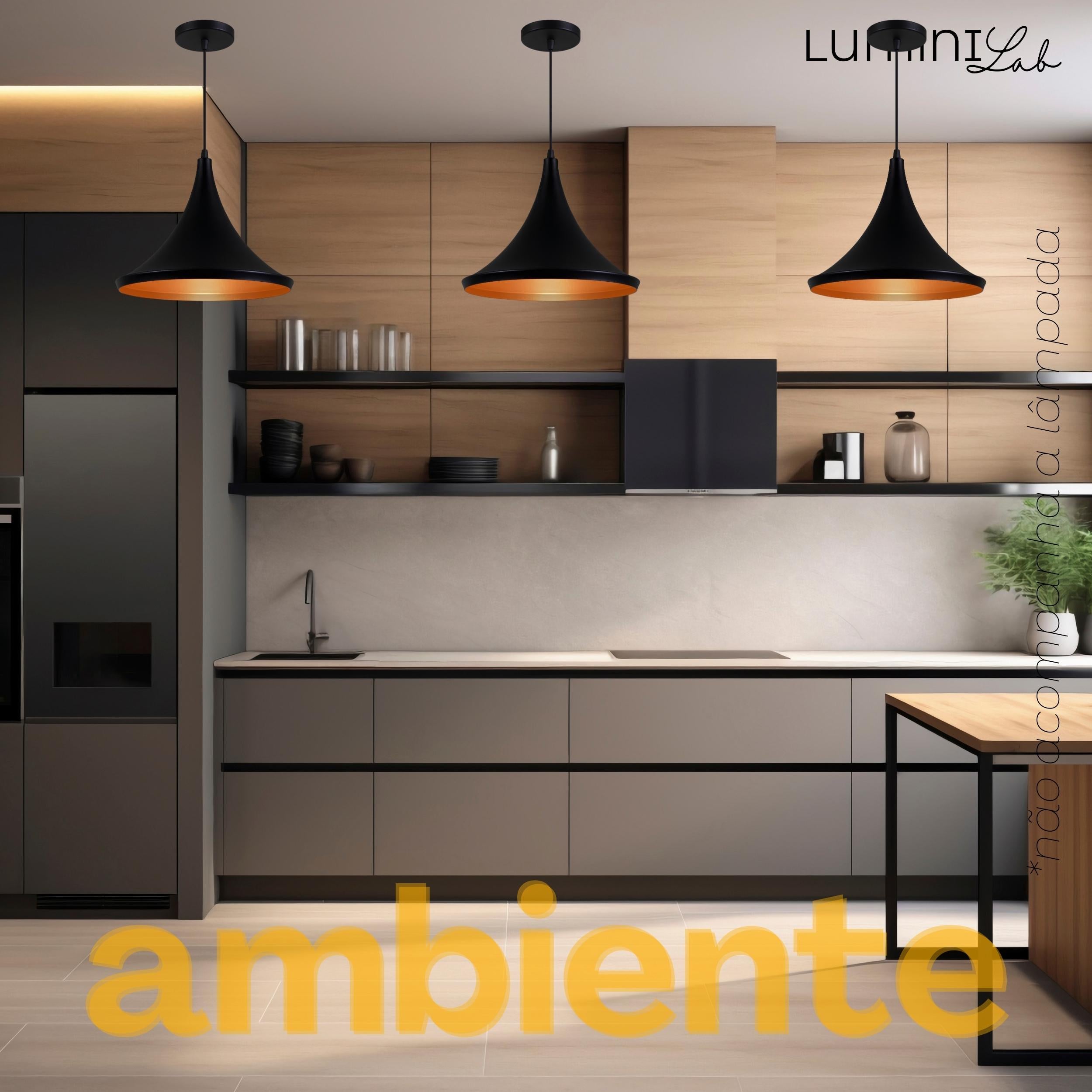 Pendente Tom Dixon Miami Aluminio Teto Cabo 1 metro 1 Luz E27 Bivolt Lumini Lab