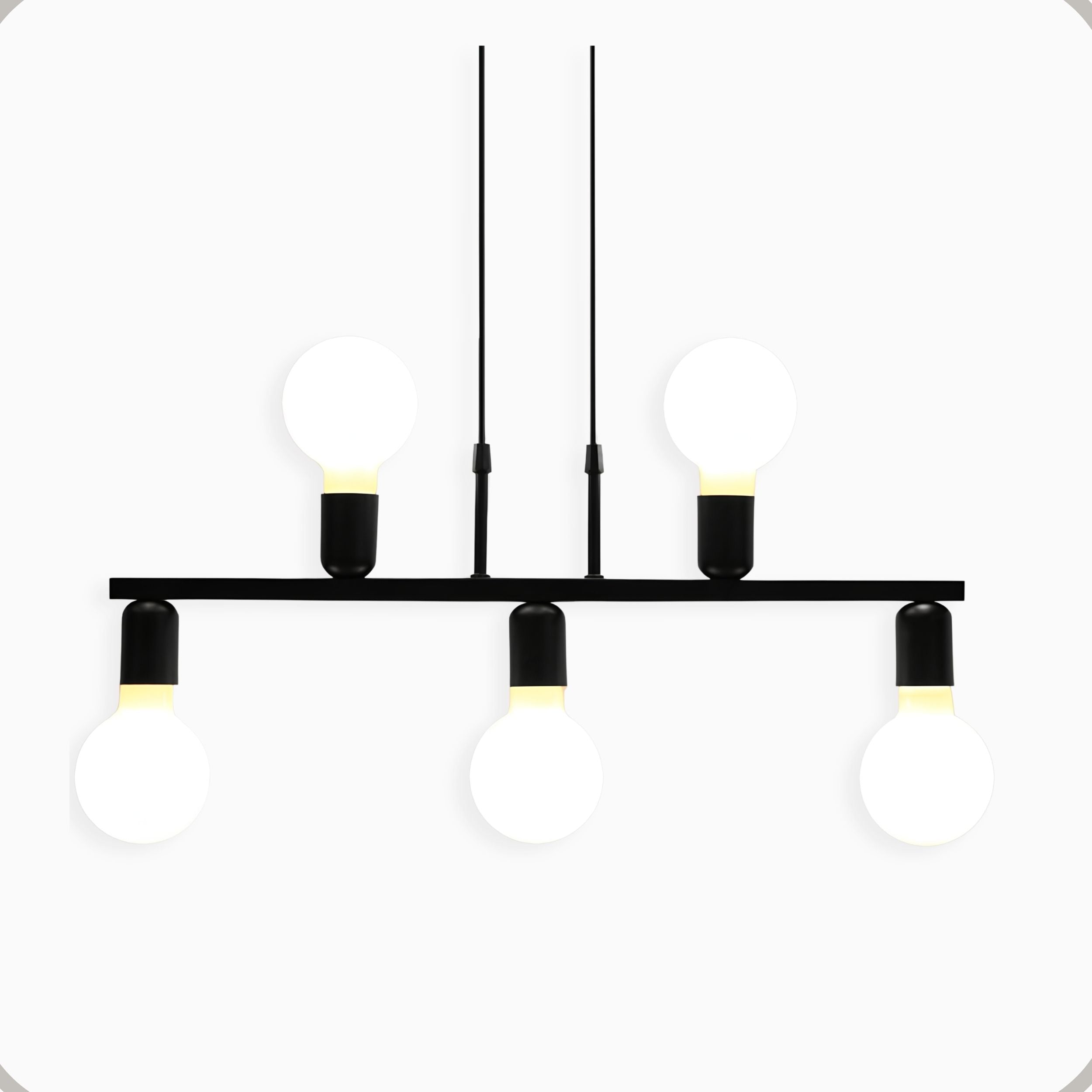 Pendente Tugson Aluminio Teto Cabo 1 metro 5 Luzes E27 Bivolt Lumini Lab
