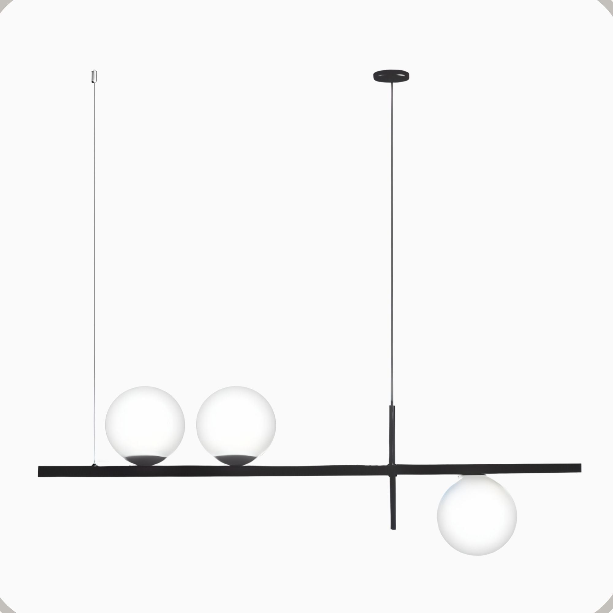 Pendente Linea Aluminio Teto Cabo 1 metro 3 Luzes G9 D12 Bivolt Lumini Lab