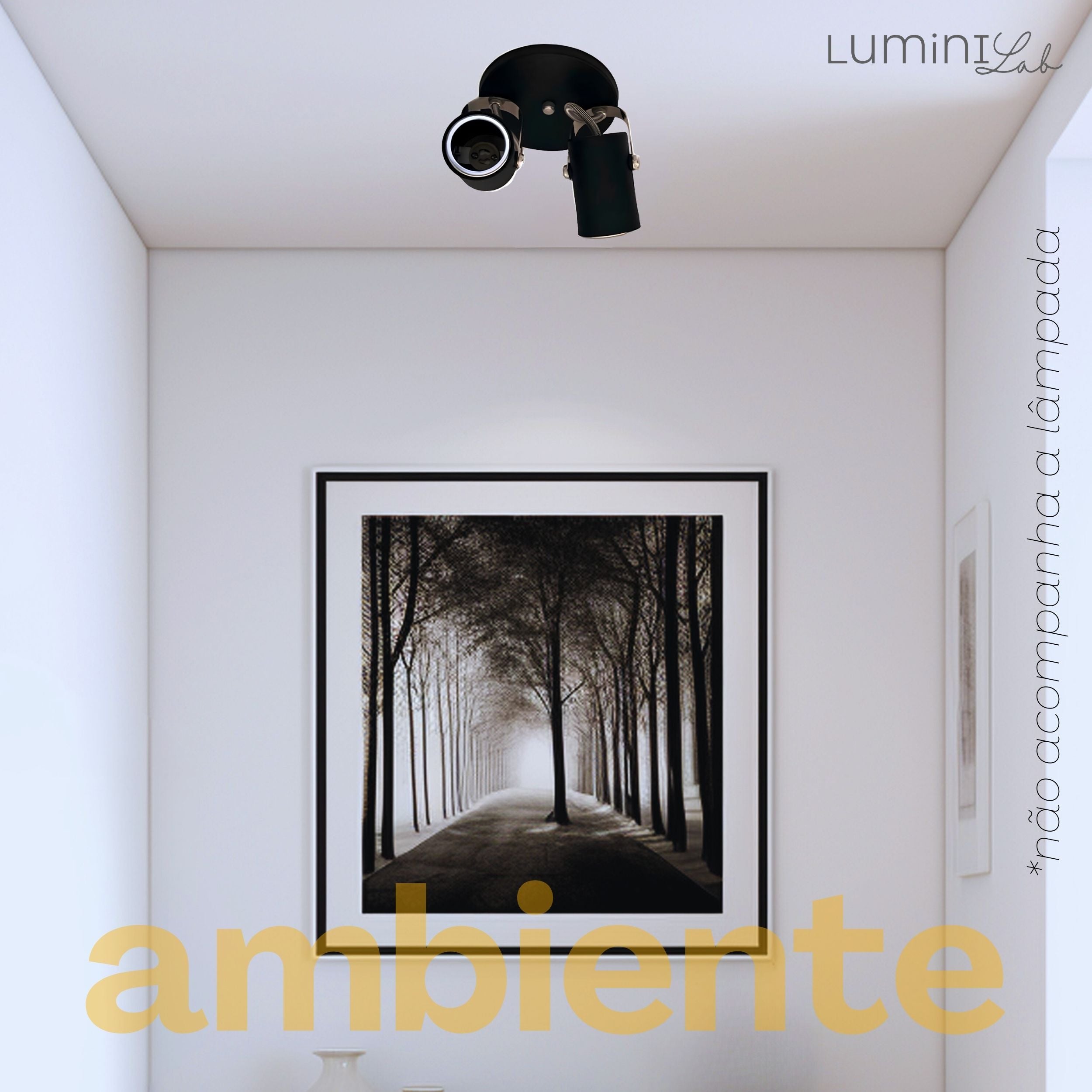 Spot Industrial Aluminio Teto 2 Luzes GU10 Bivolt Lumini Lab
