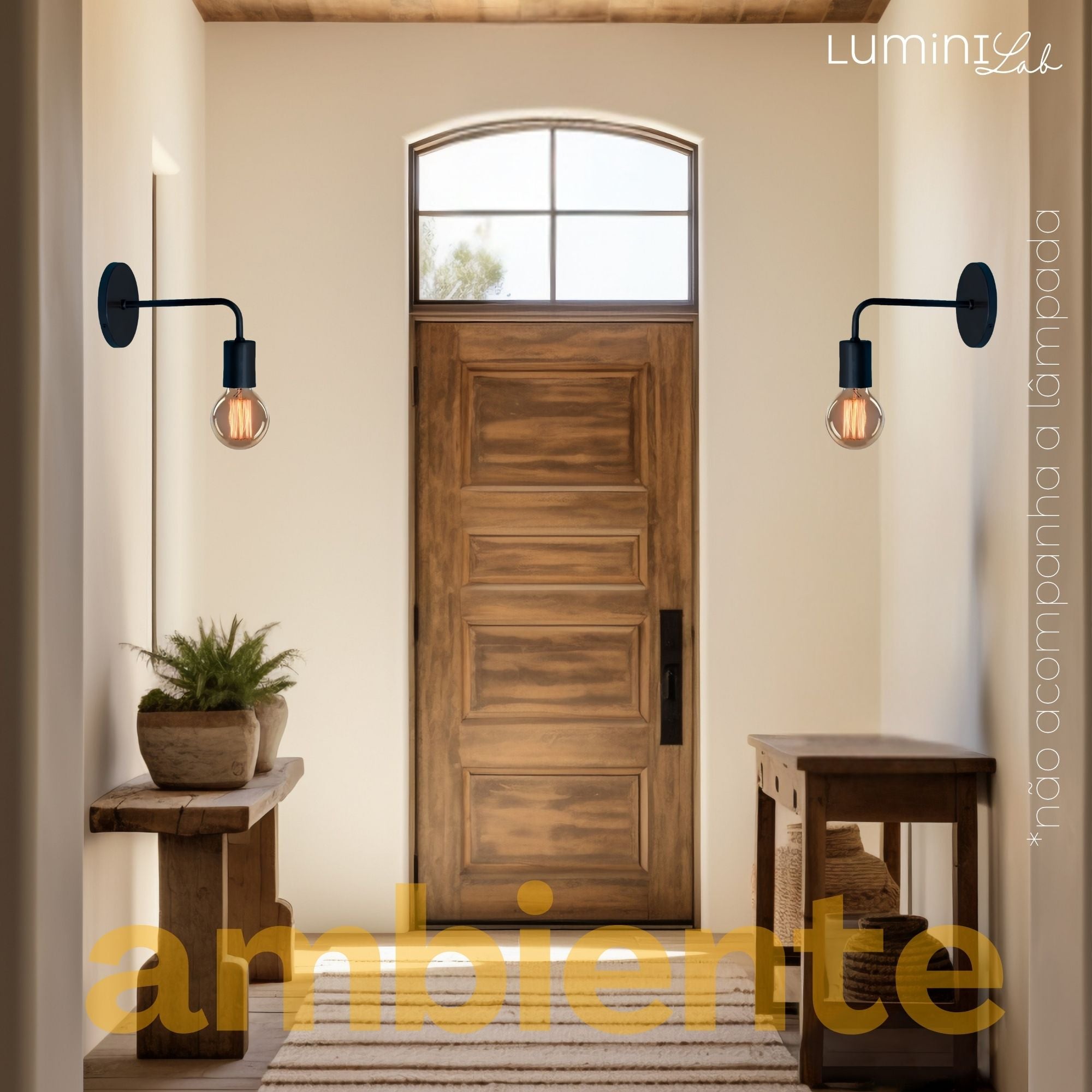 Arandela Hanover Aluminio Parede 1 Luz E27 Bivolt Lumini Lab