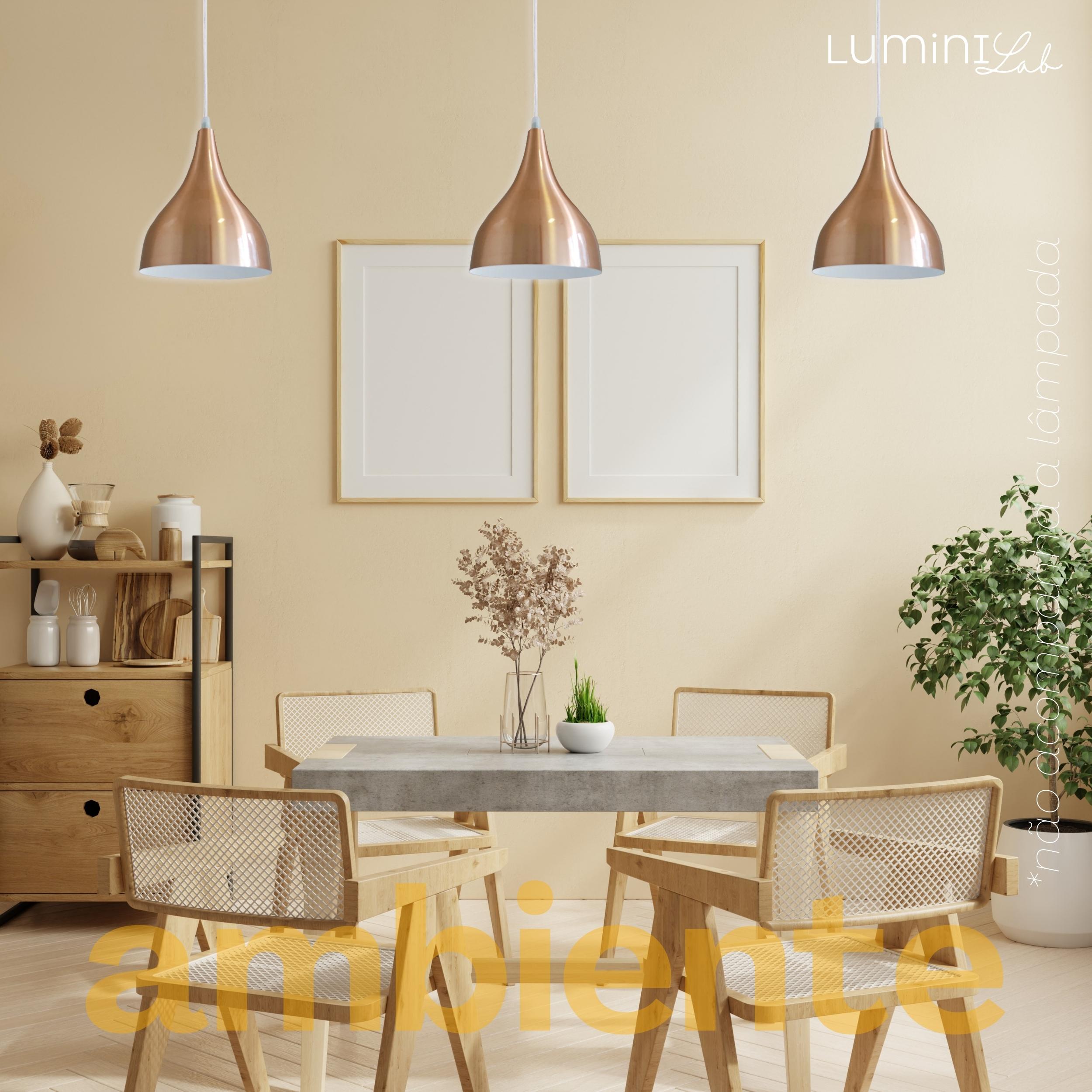 Pendente Cairo Aluminio Teto E27 1 Luz Lumini Lab