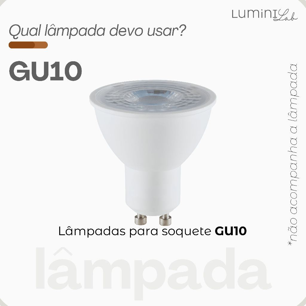 Spot Trilho Moderno Aluminio Teto GU10 2 Luzes Lumini Lab