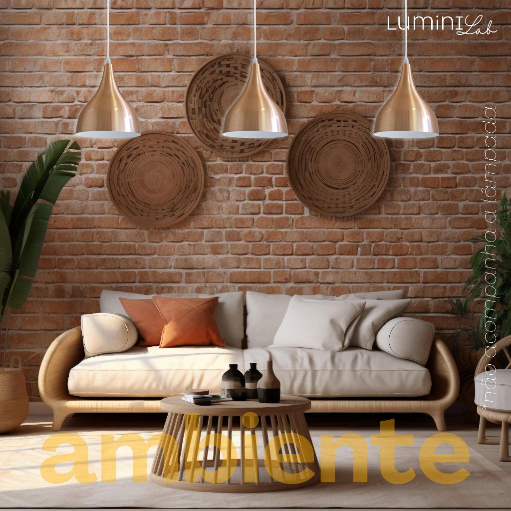 Kit 3x Pendente Cairo Aluminio Teto E27 1 Luz Lumini Lab