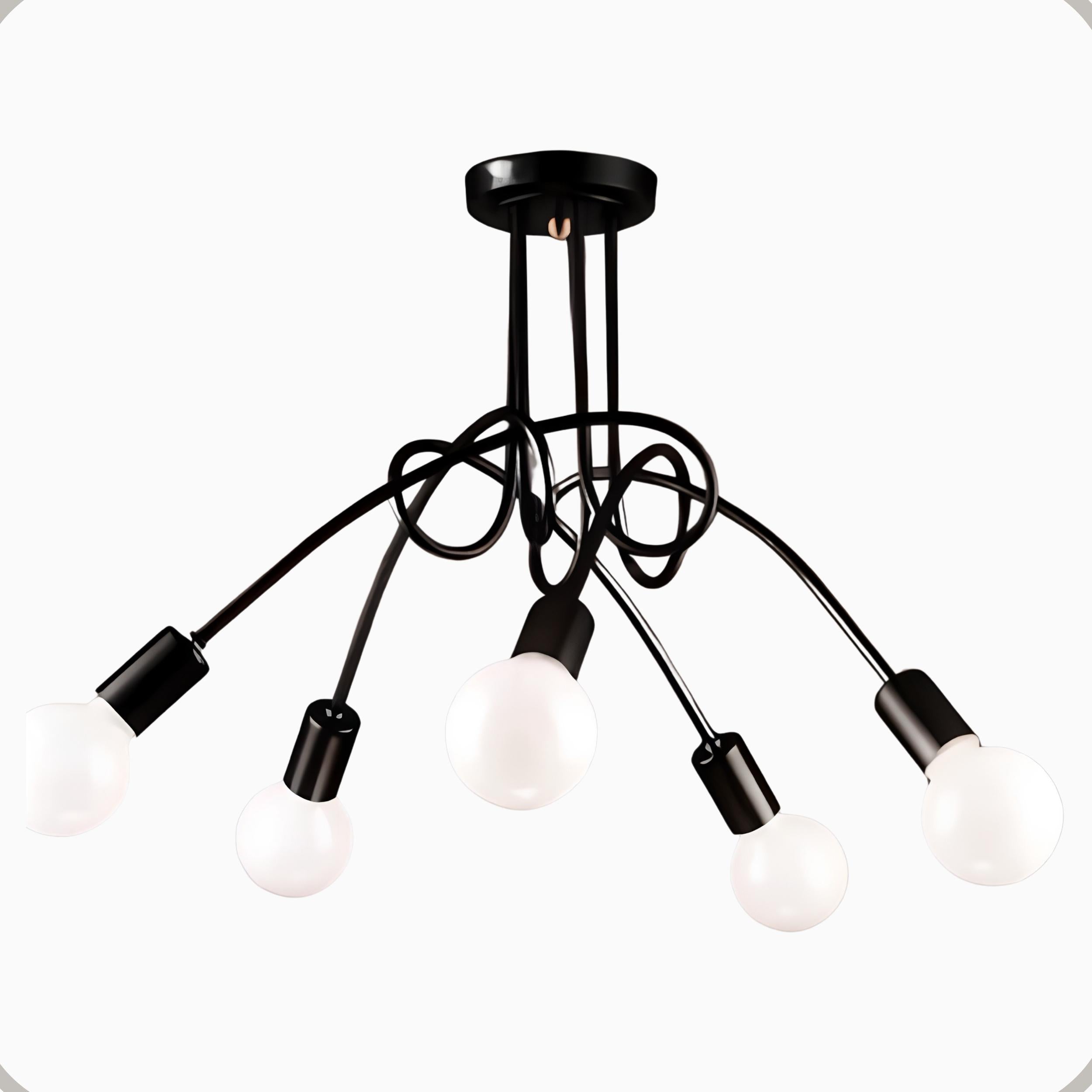 Plafon Laço Aluminio Teto E27 5 Luzes Lumini Lab