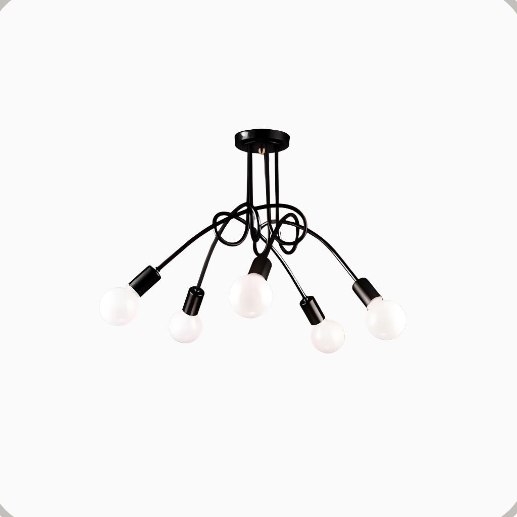 Plafon Laço Aluminio Teto E27 5 Luzes Lumini Lab