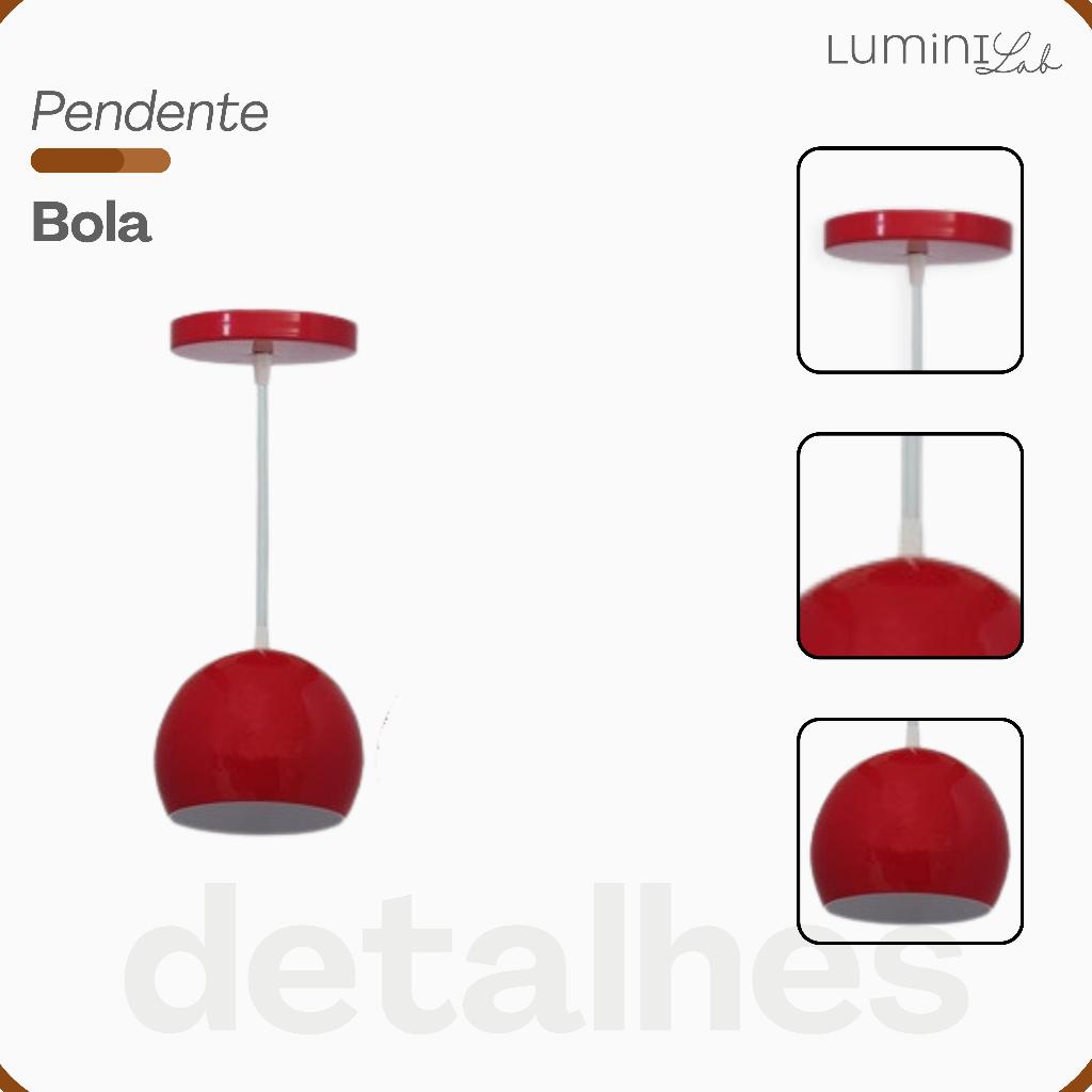Kit 3x Pendente Coquinho Aluminio Teto E27 1 Luz Lumini Lab