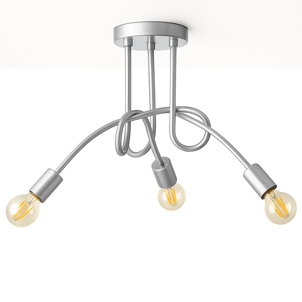 Plafon Laço Aluminio Teto E27 3 Luzes Lumini Lab