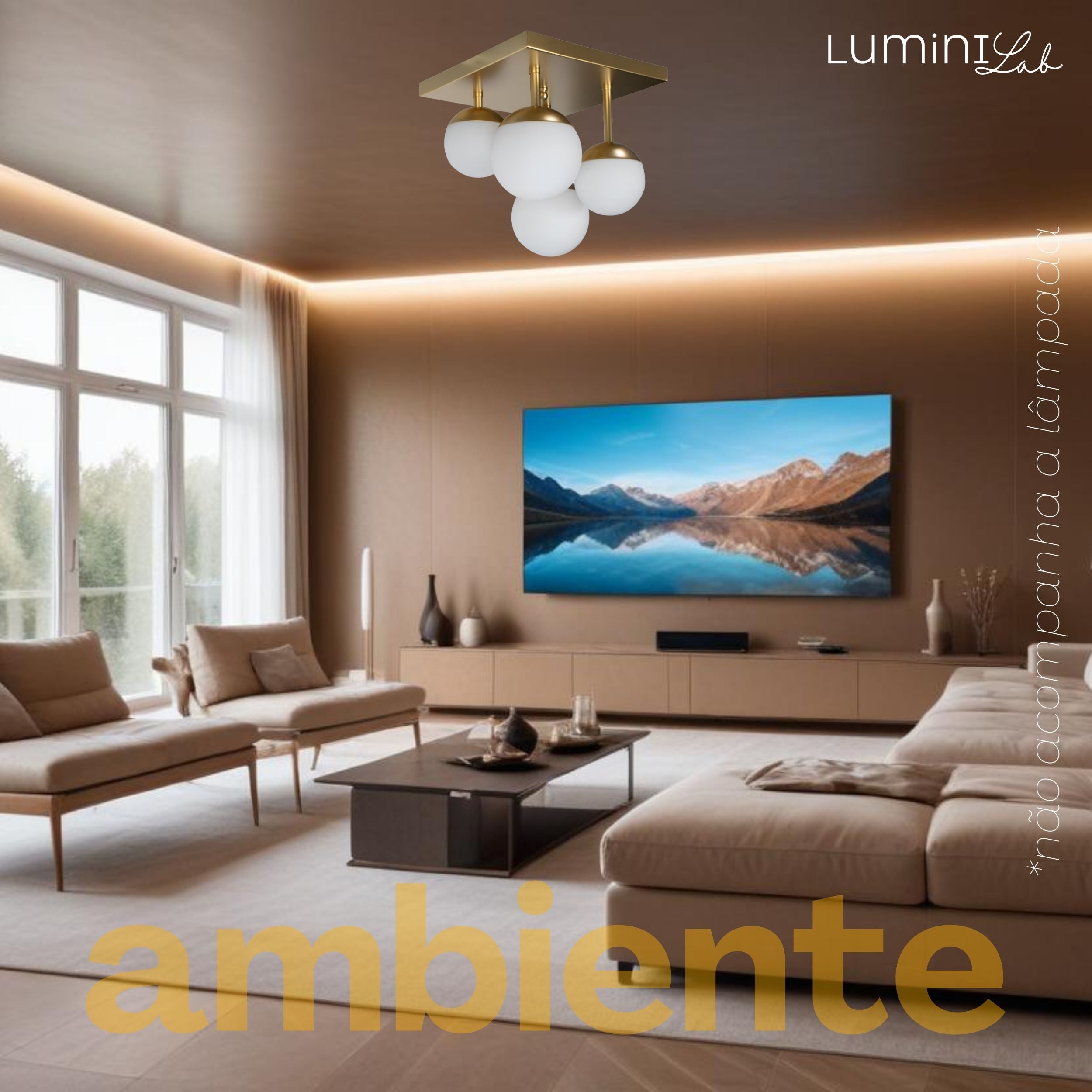 Plafon Jabuticaba Aluminio Teto 4 Luzes G9 D12 Bivolt Lumini Lab