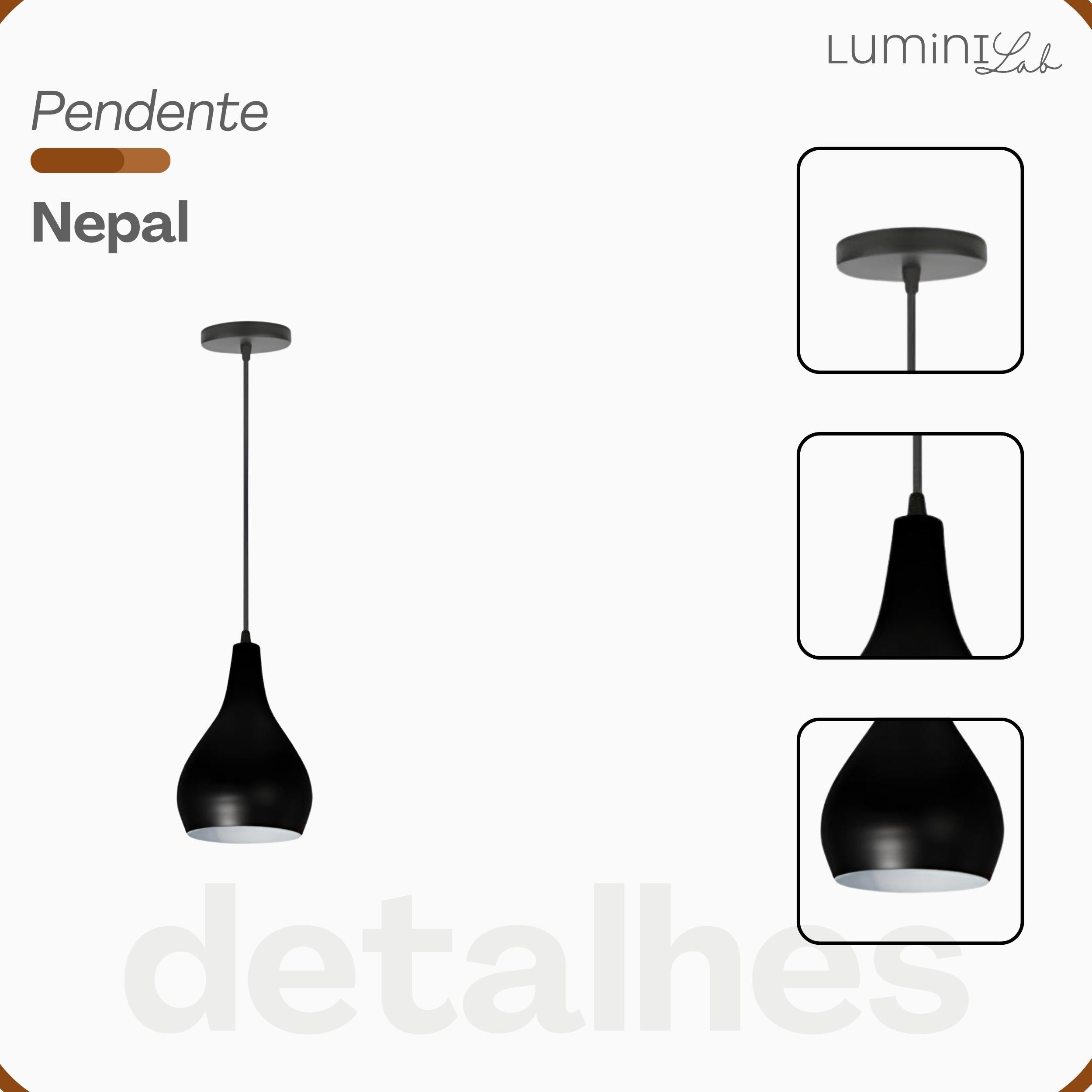 Pendente Nepal Aluminio Teto E27 1 Luz Lumini Lab