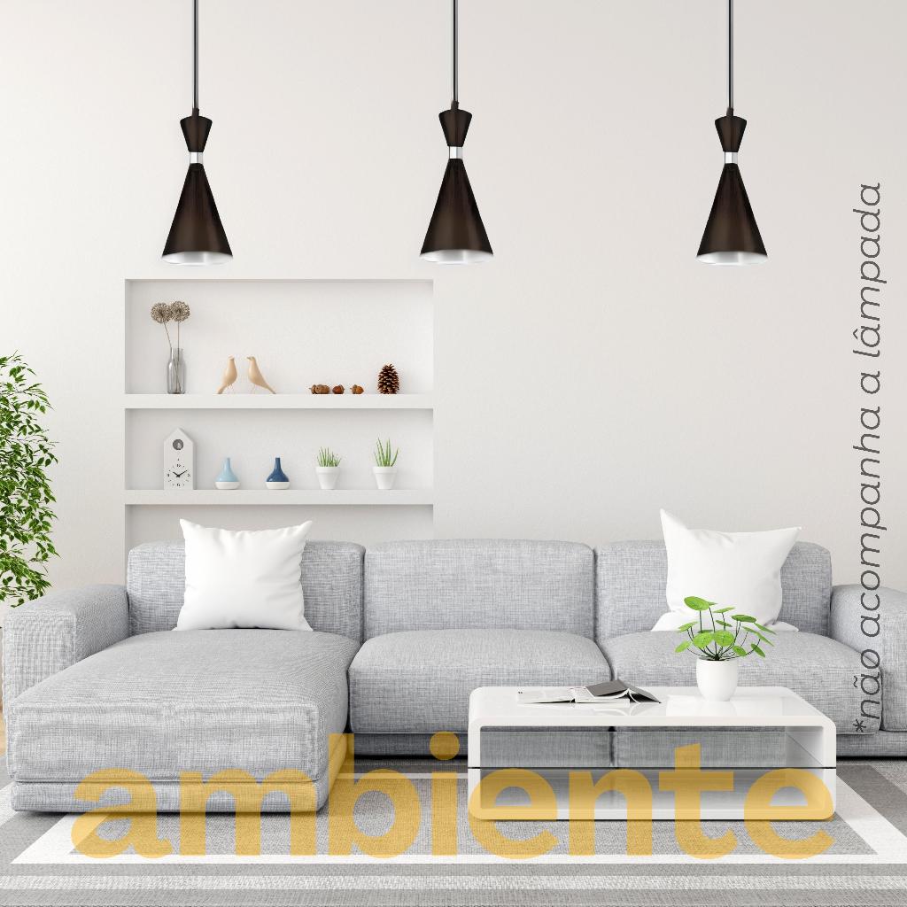 Pendente Cabana Aluminio Teto E27 1 Luz Lumini Lab