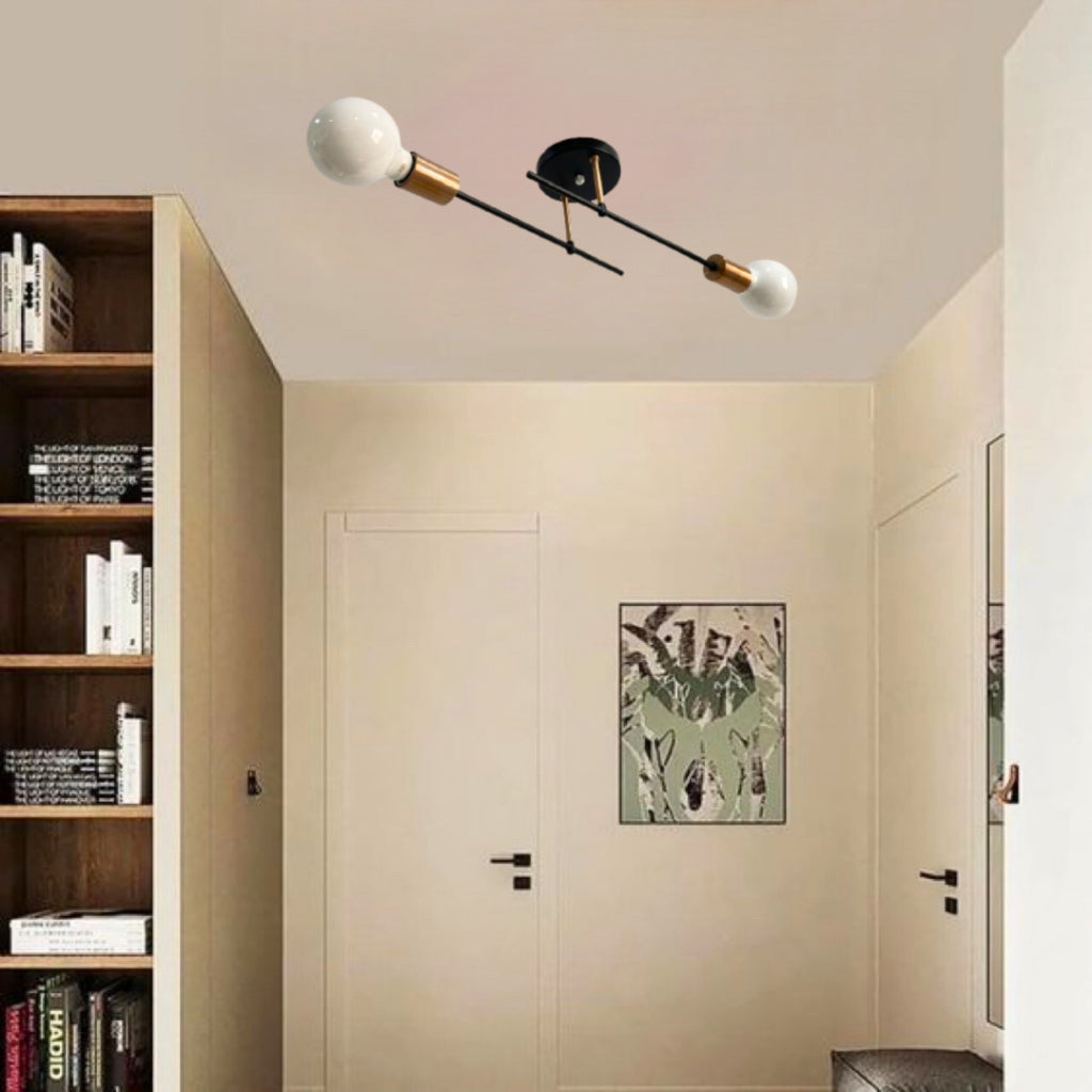 Plafon Naviano Aluminio Teto E27 2 Luzes Lumini Lab