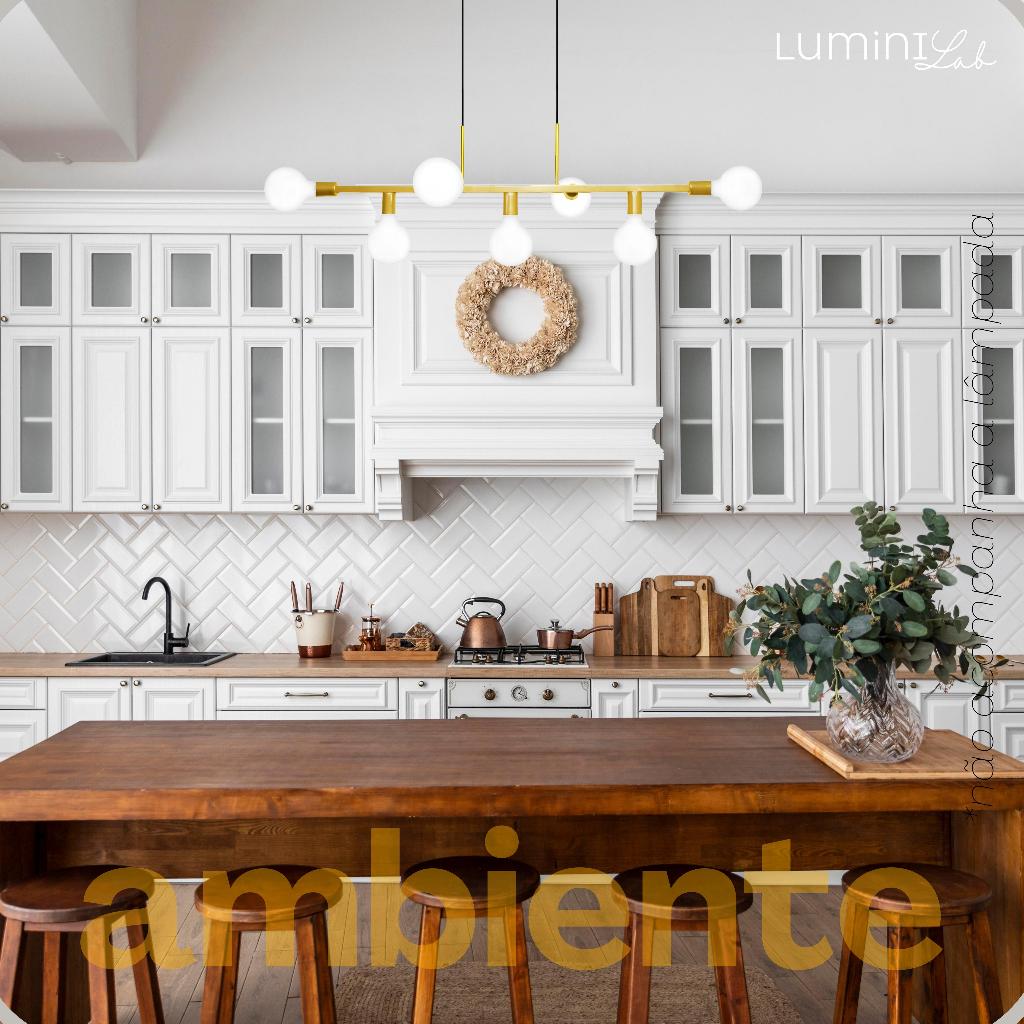 Pendente Ciciliano Aluminio Teto E27 7 Luzes Lumini Lab