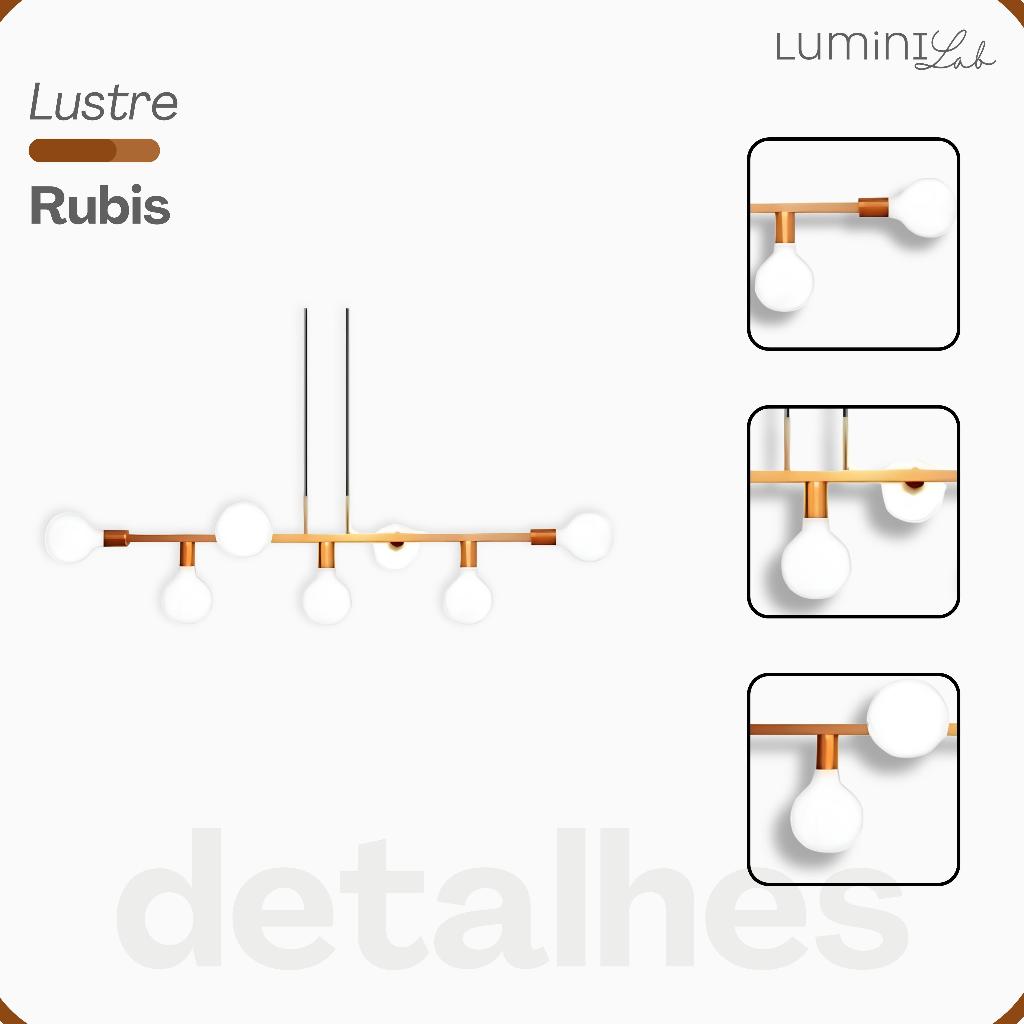 Pendente Rubis Aluminio Teto E27 7 Luzes Lumini Lab