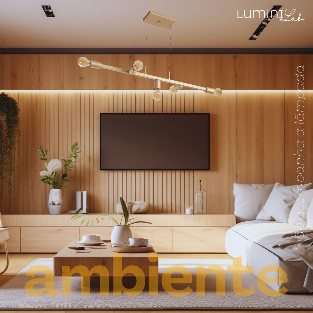 Pendente Tazza Aluminio Teto E27 5 Luzes Lumini Lab