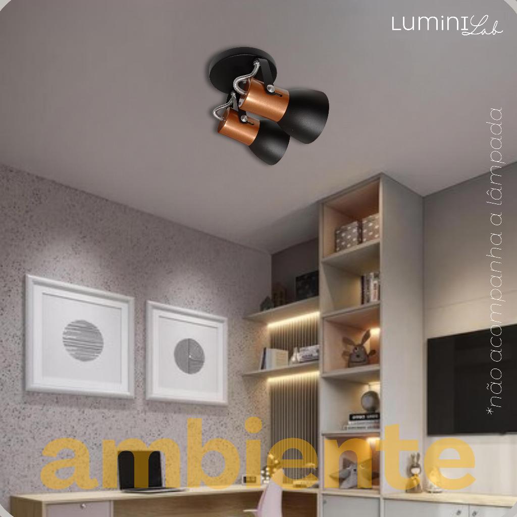 Spot Cone Aluminio 2 Lâmpadas E27 Lumini Lab